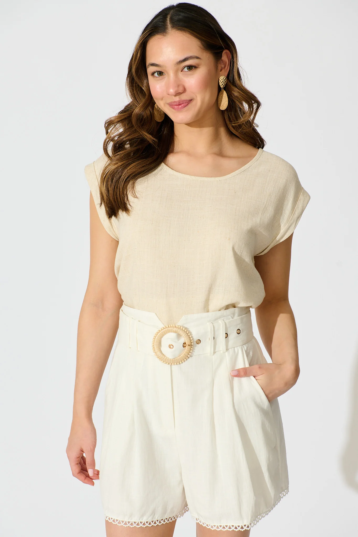 Sorrento Short in White Cotton