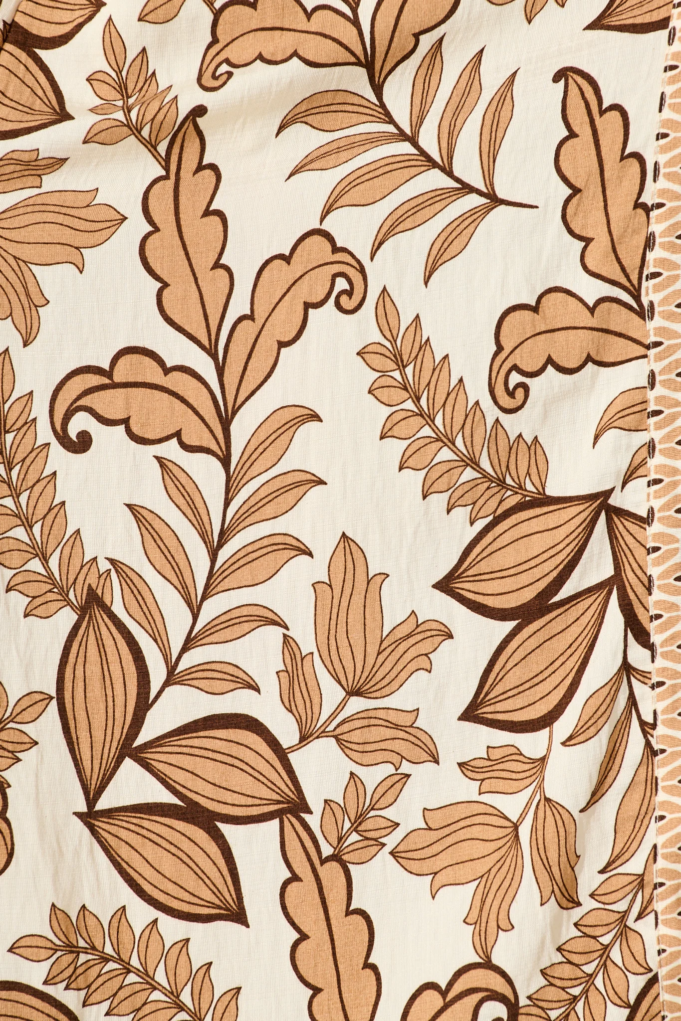 Splendour Midi Dress in Cream with Brown Leaf - Image 6