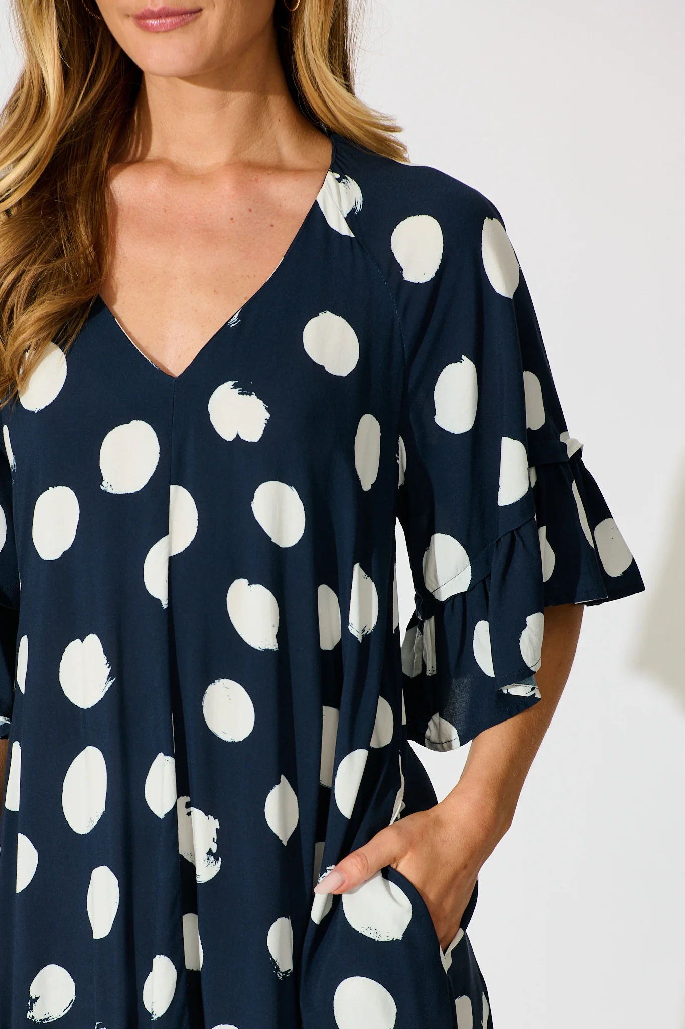 Spot On Dress in Navy with White Spot - Image 5