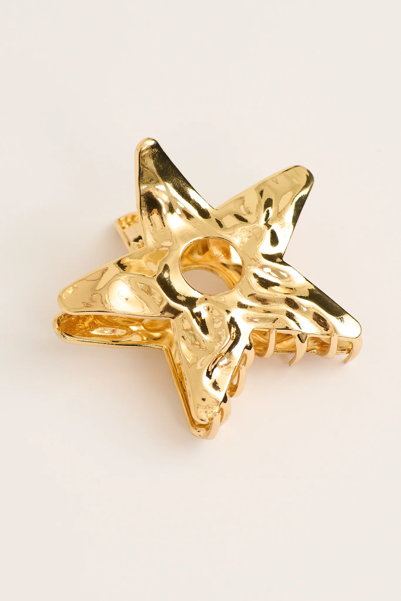 Star Hair Claw in Textured Gold