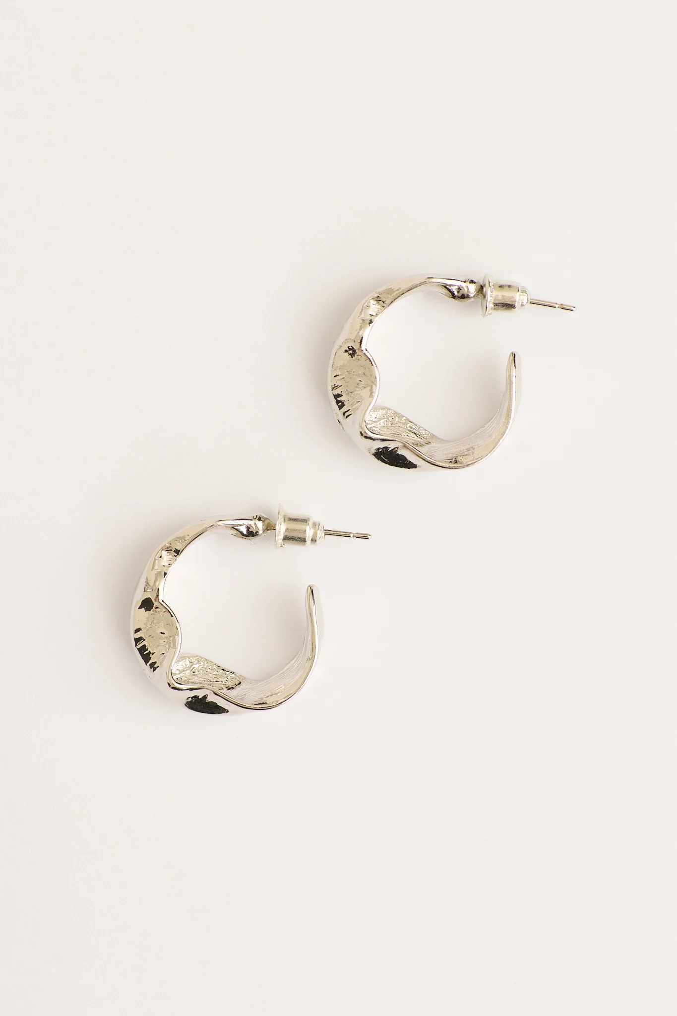Stare Hoop Earrings in Silver