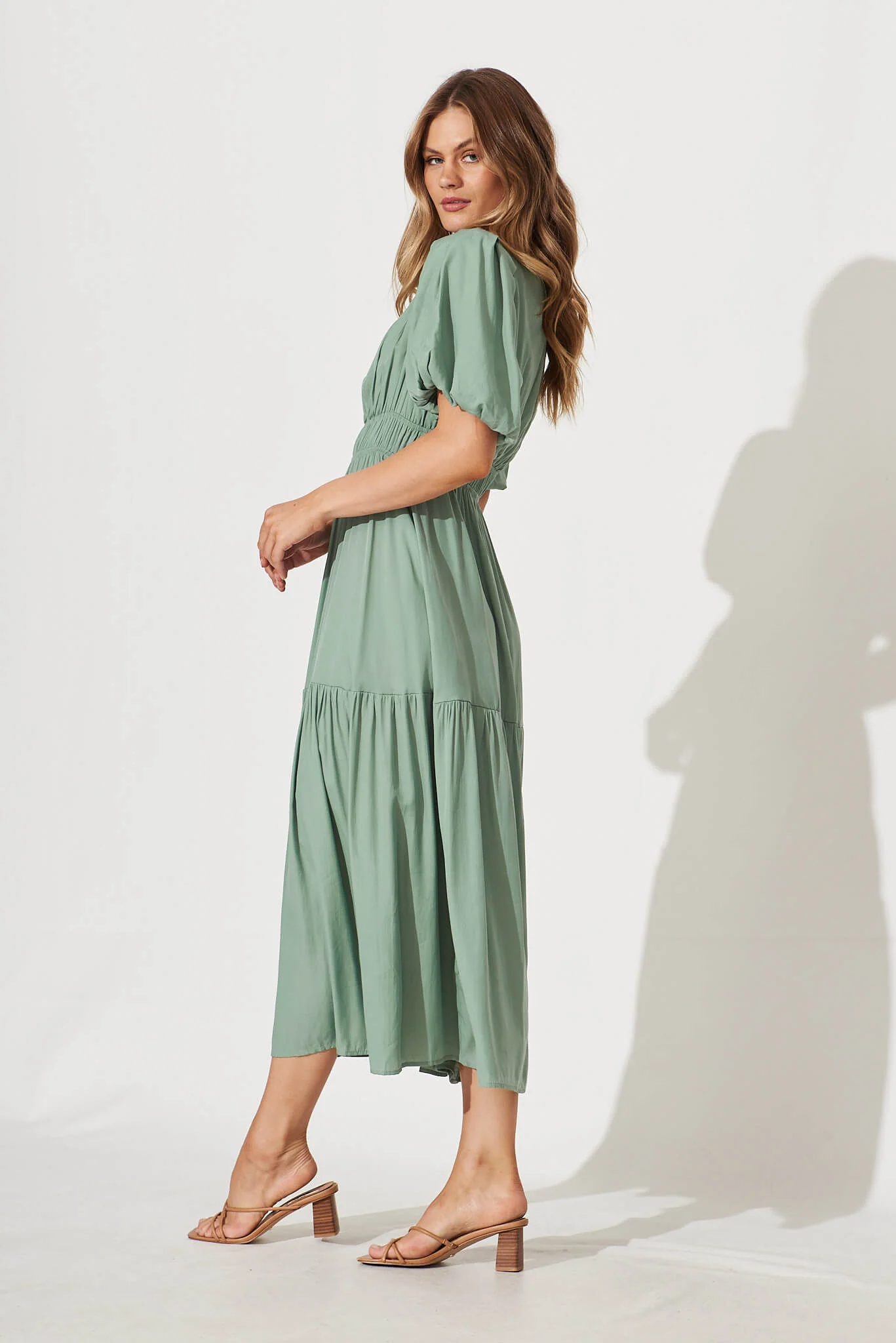 Stargazer Midi Dress In Green - Image 3