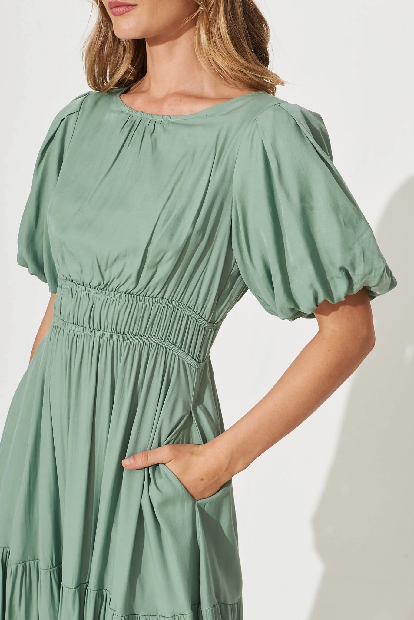 Stargazer Midi Dress In Green - Image 5