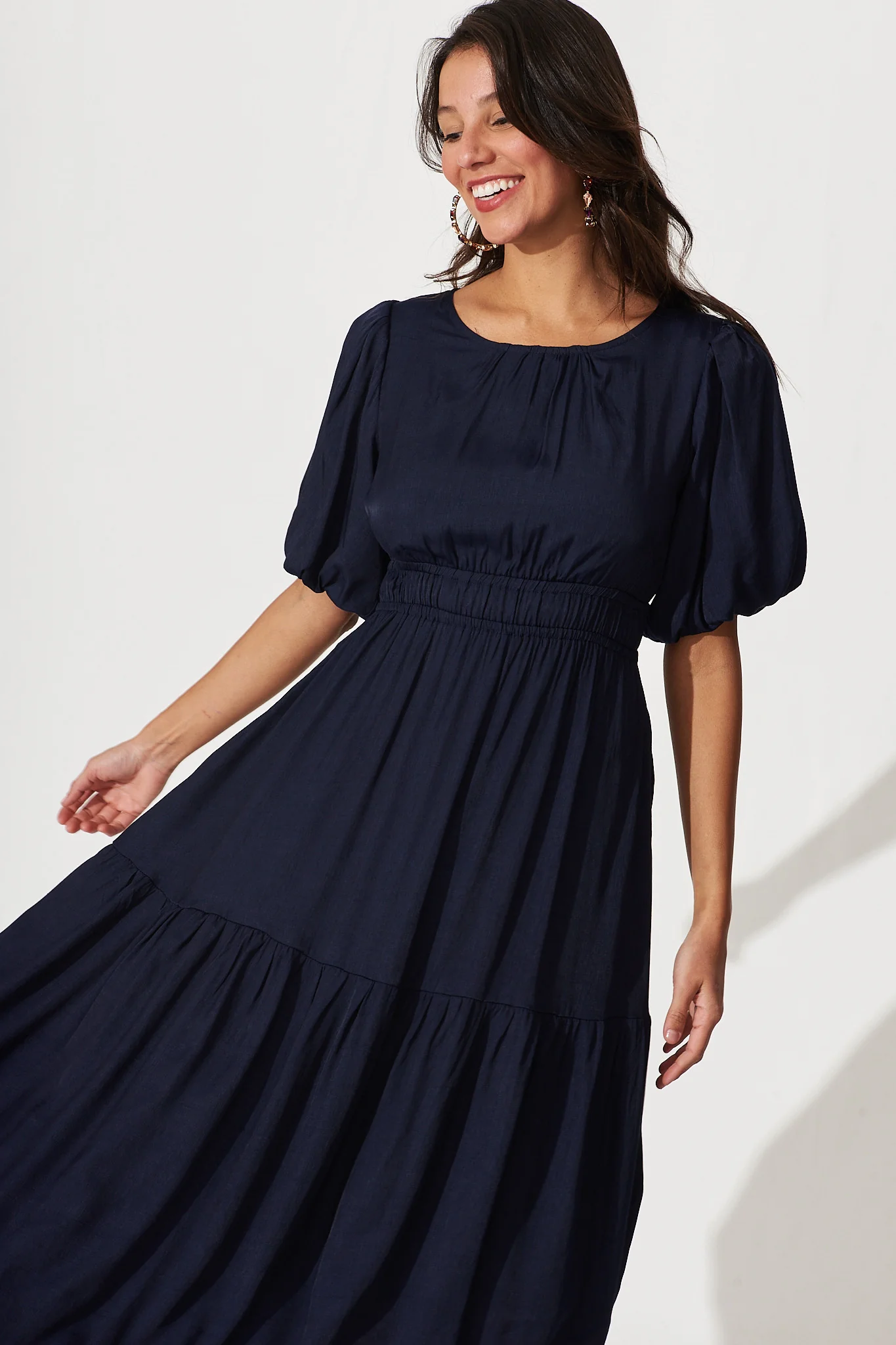 Stargazer Midi Dress In Navy - Image 2