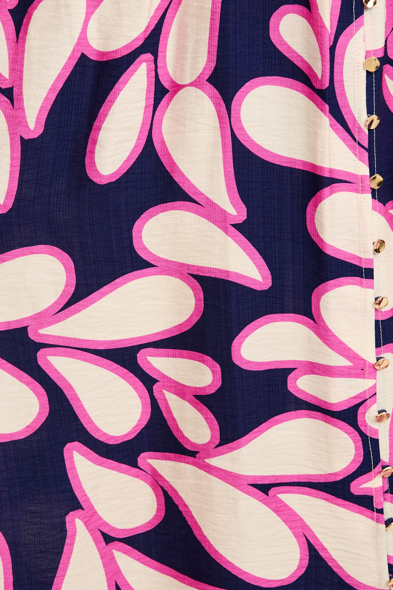 Starstruck Midi Dress in Navy with Pink Print Linen Blend - Image 6