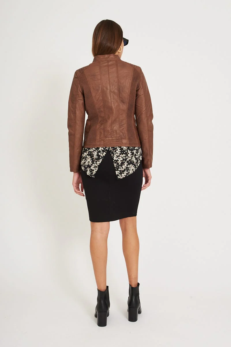 Stefany Jacket In Tan - Image 4