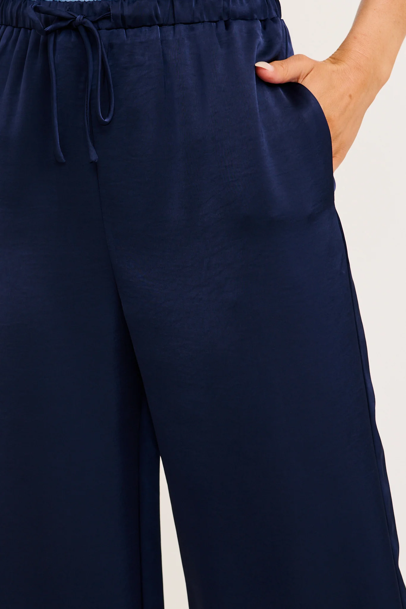 Stina Pant in Navy Satin - Image 6