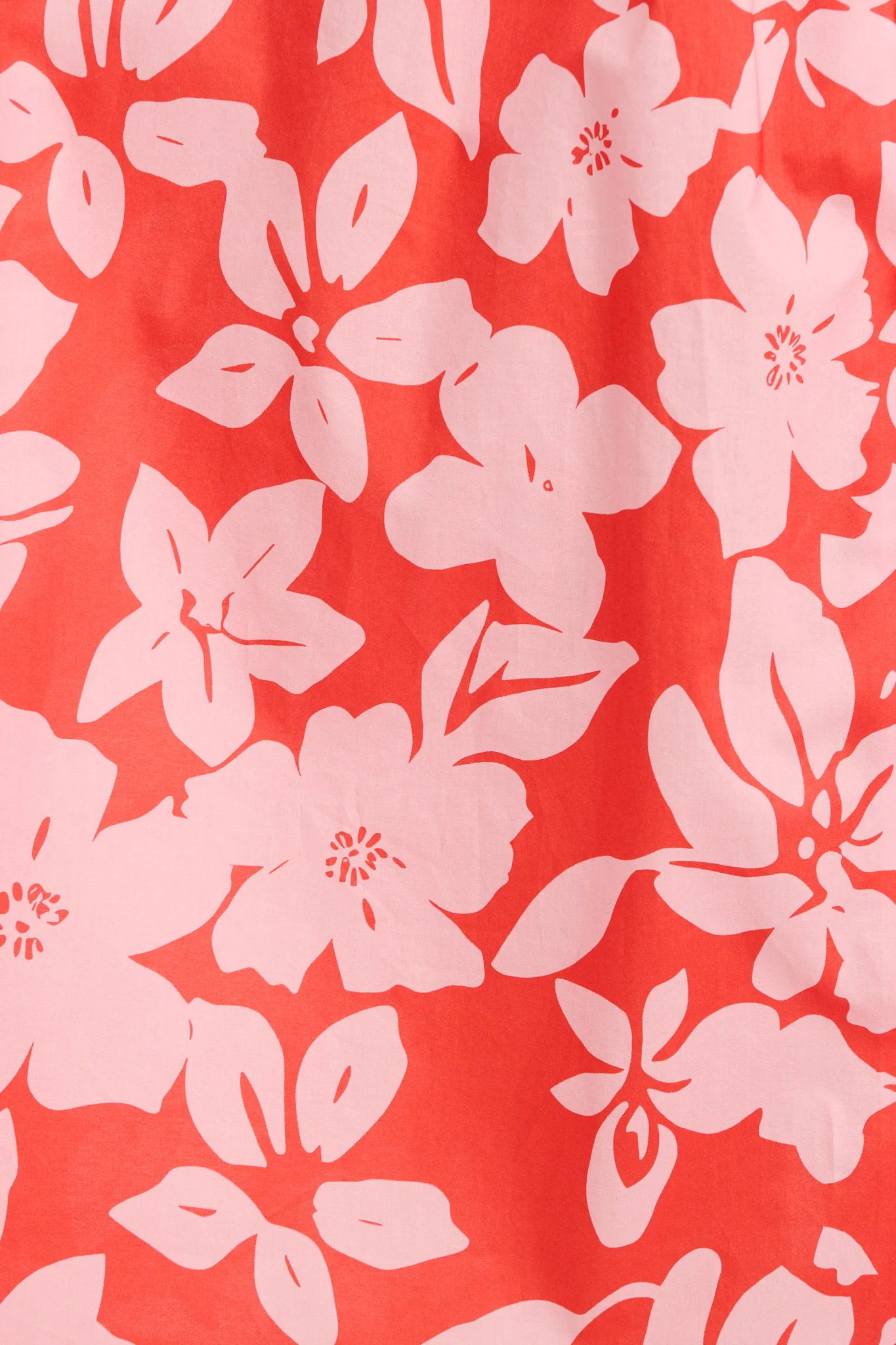 Stylish Structure Maxi Skirt in Red with Pink Floral Cotton - Image 6