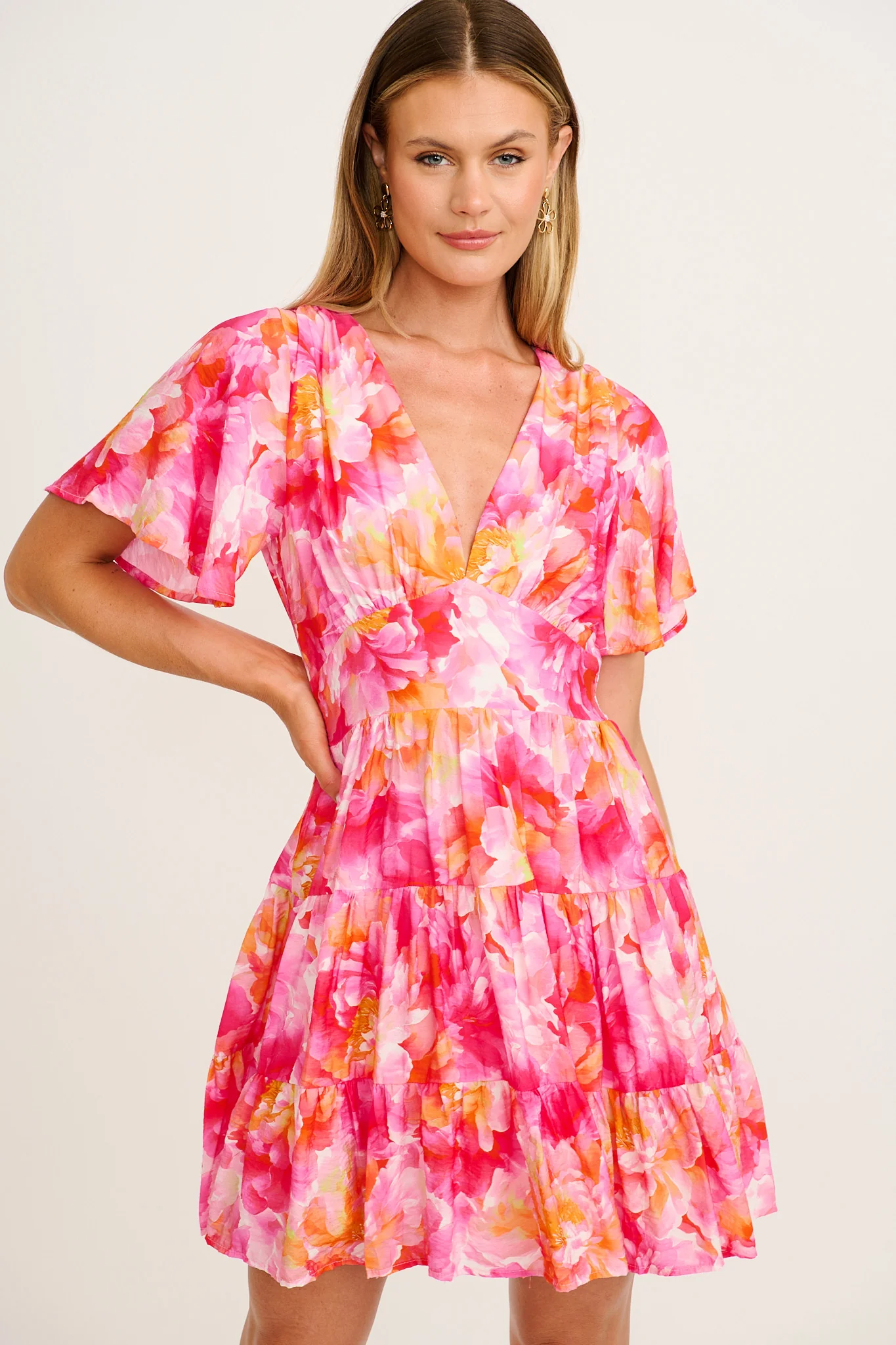 Subtle Statement Dress in Multi Pink Floral - Image 2