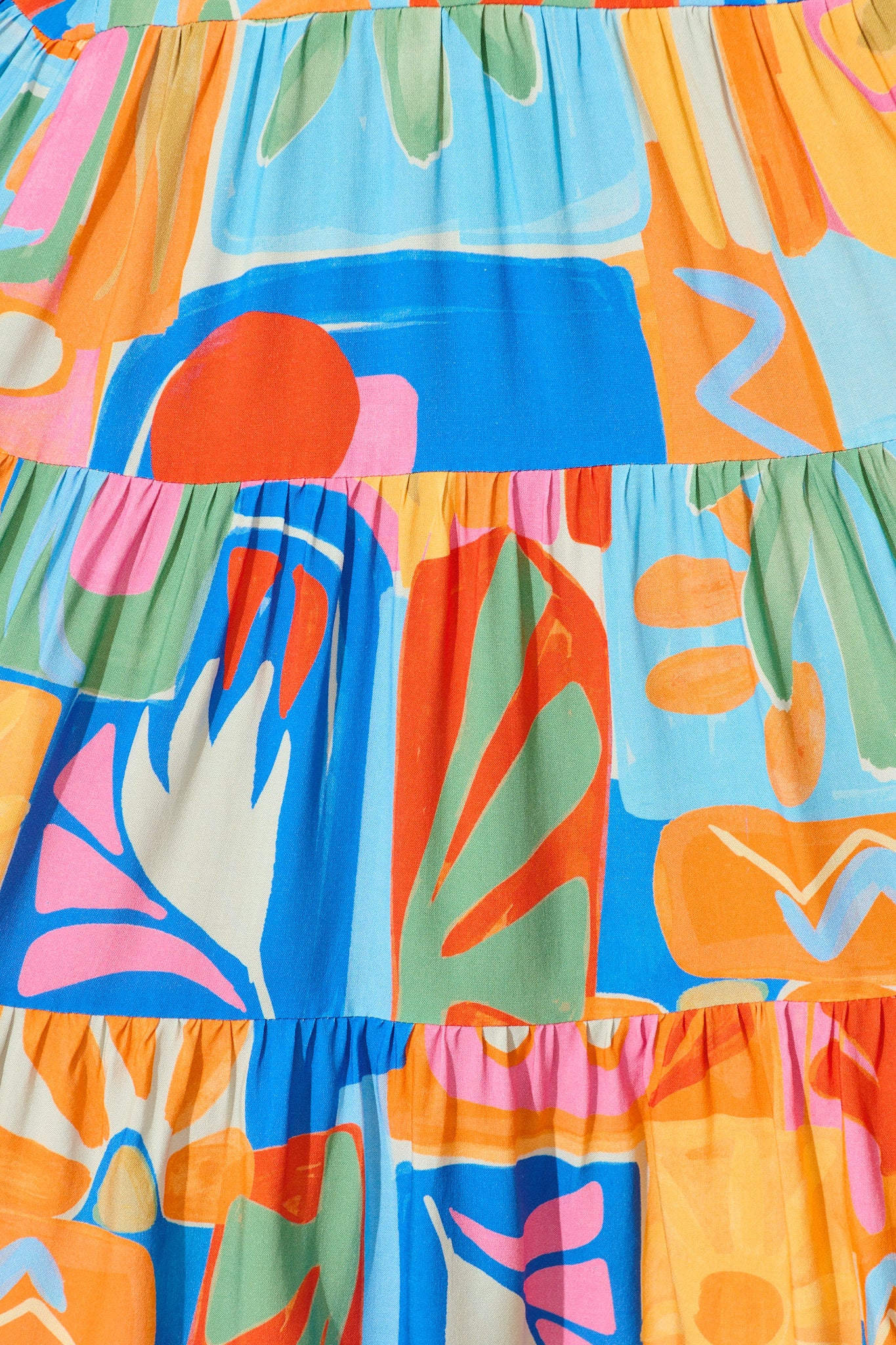 Summer Mosaic Smock Dress in Bright Multi Patchwork Print - Image 6