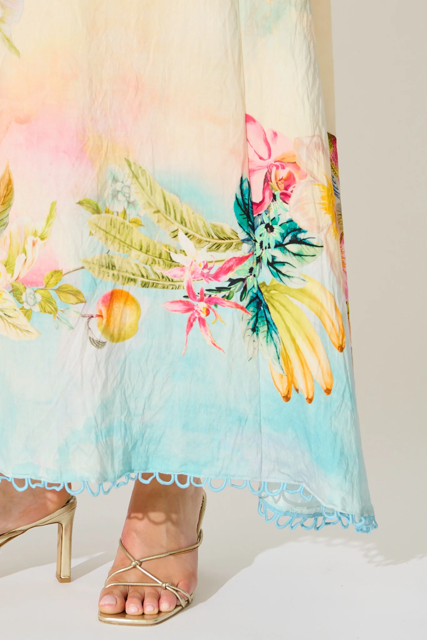 Summer Sky Maxi Dress in Multi Tropical Floral Print - Image 10