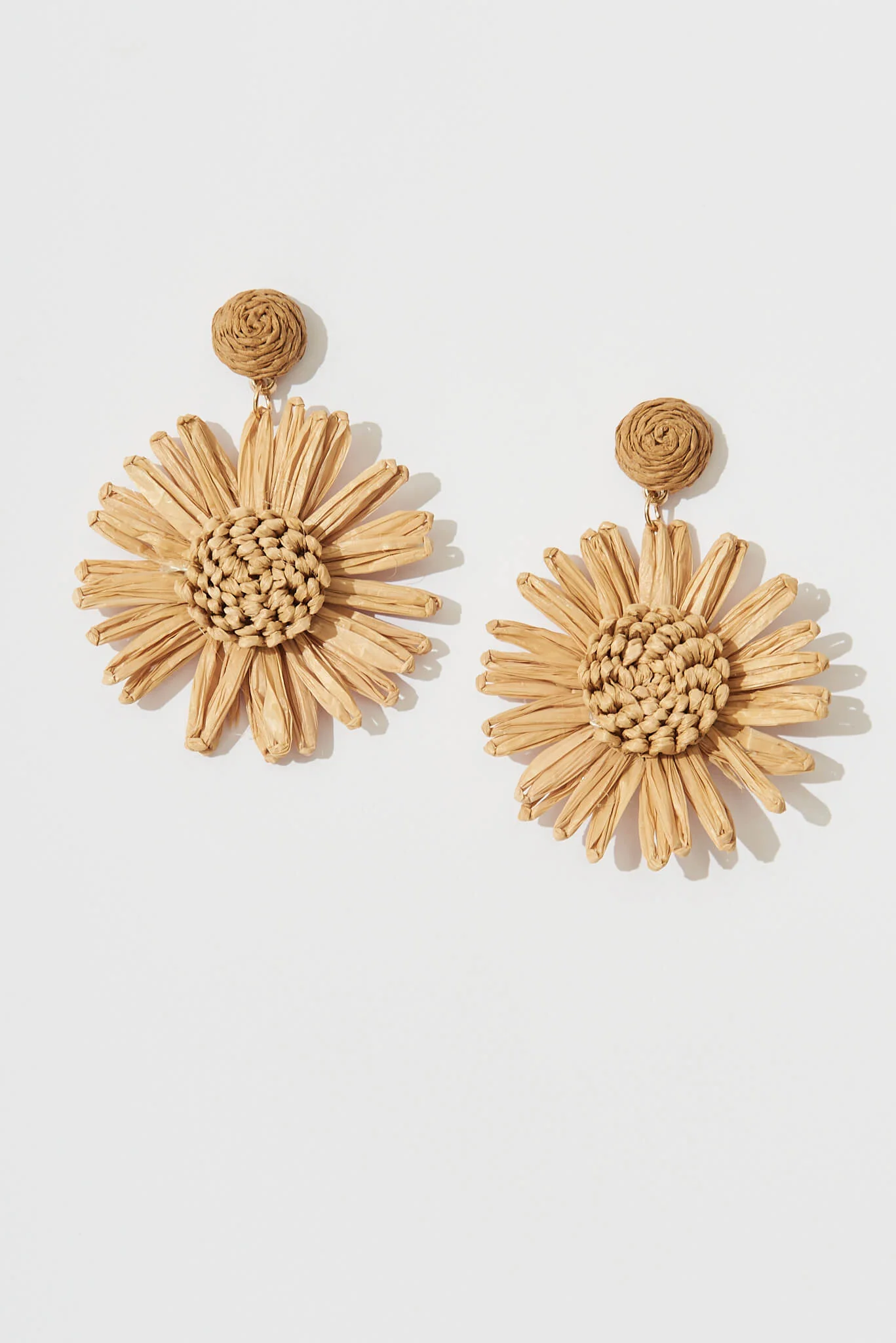 Sunlight Drop Earrings In Brown Straw
