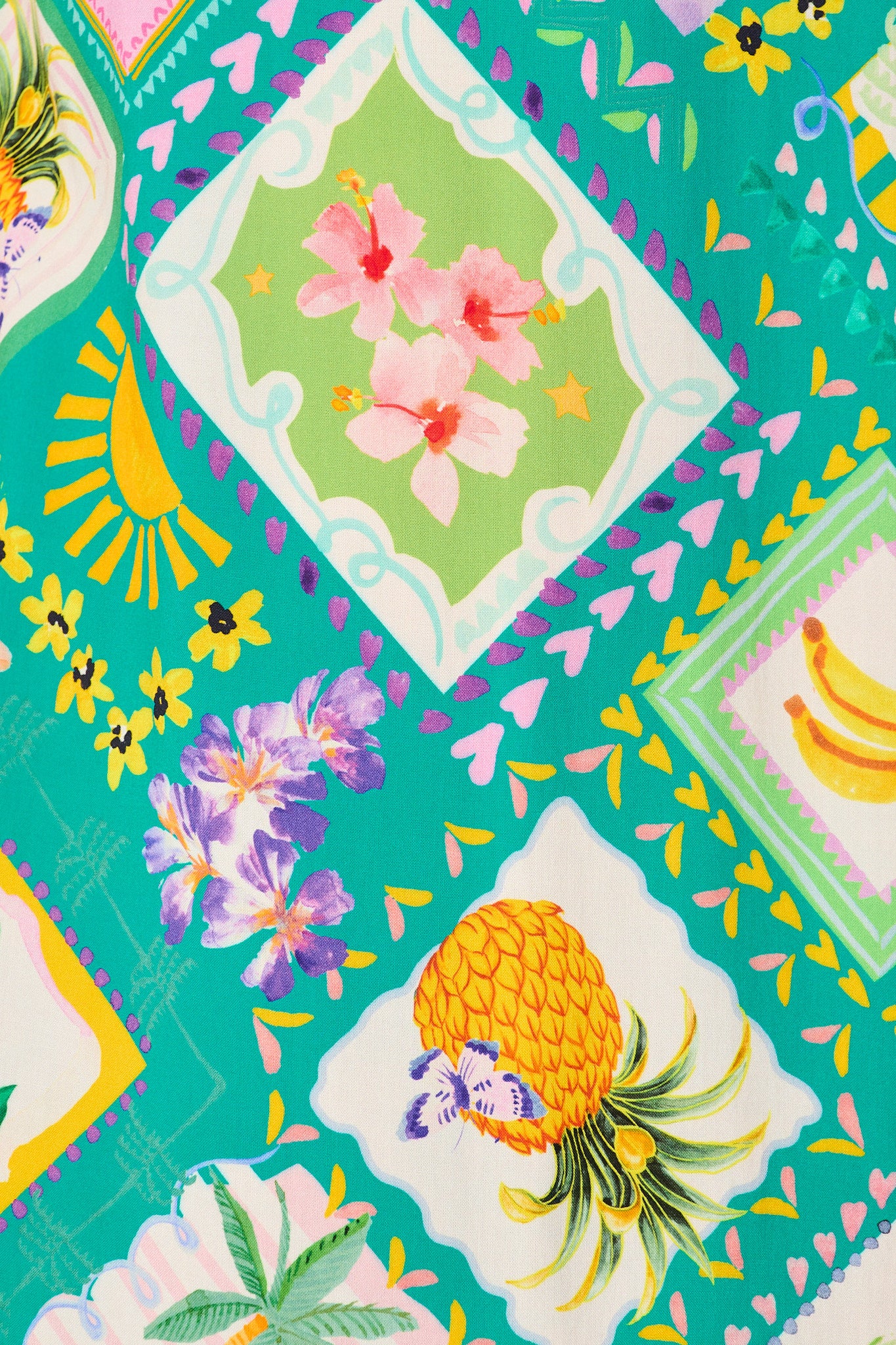 Sunlit Dress in Green with Multi Tile Print - Image 10