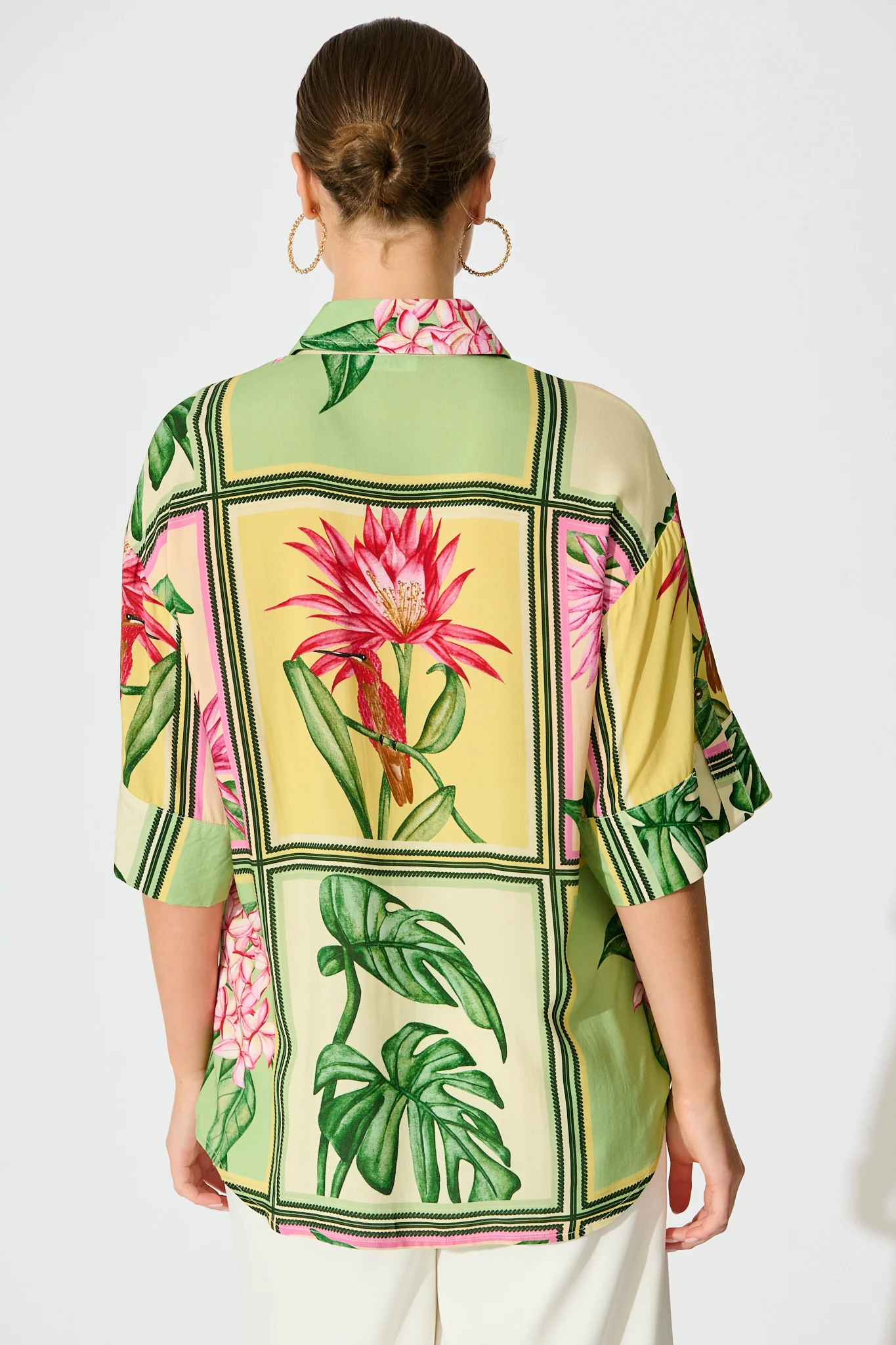 Sunriser Shirt in Yellow Multi Tile Print - Image 3