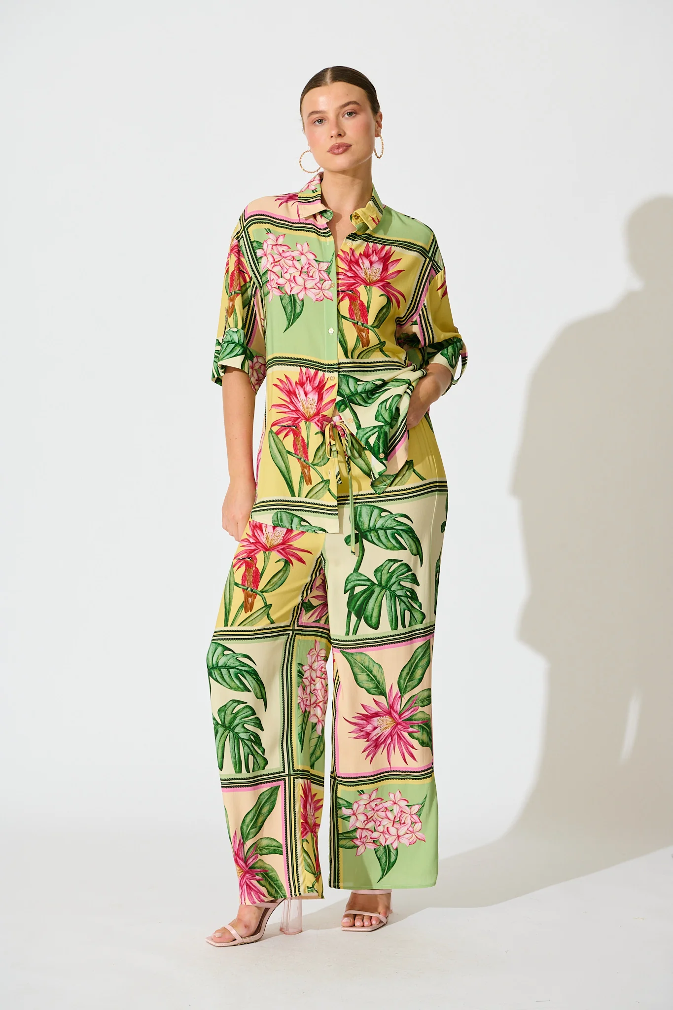 Sunriser Shirt in Yellow Multi Tile Print - Image 4