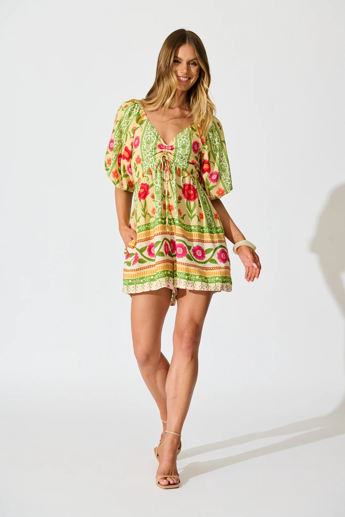 Sunset Squeeze Playsuit in Pineapple Print