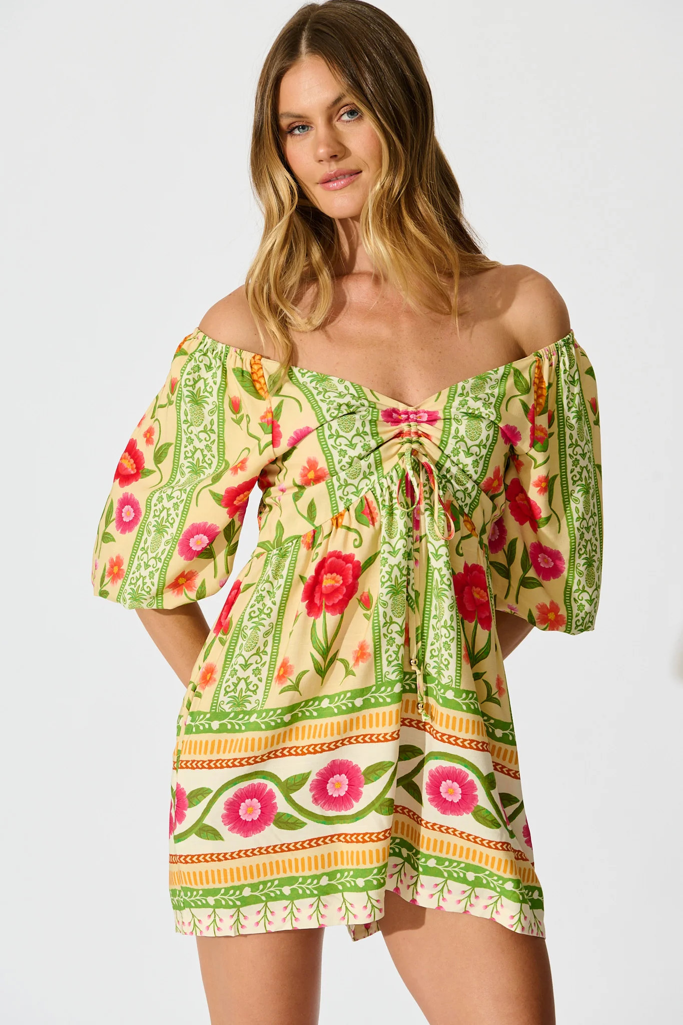 Sunset Squeeze Playsuit in Pineapple Print - Image 3