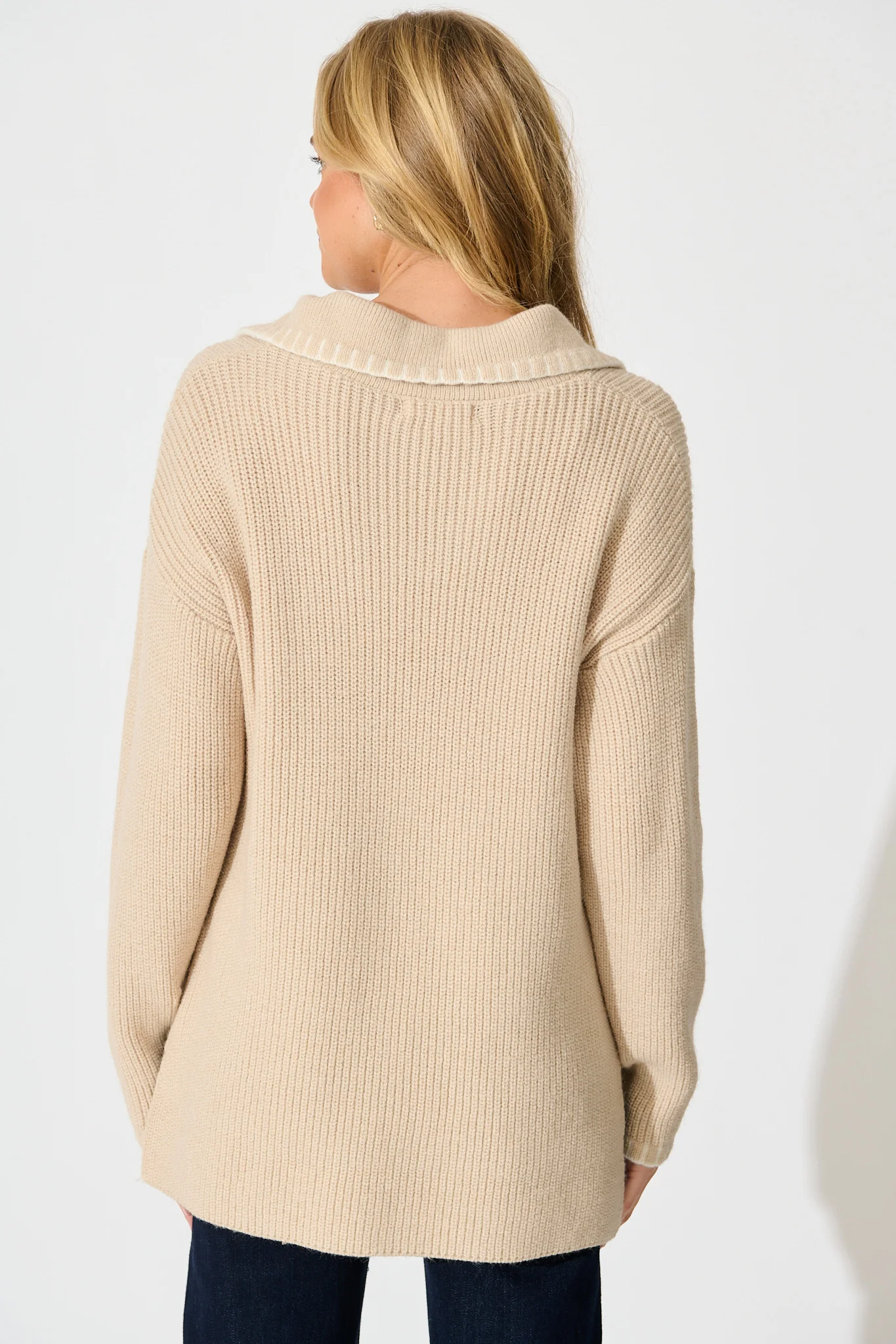 Swanson Knit in Beige Wool Blend - Image 3