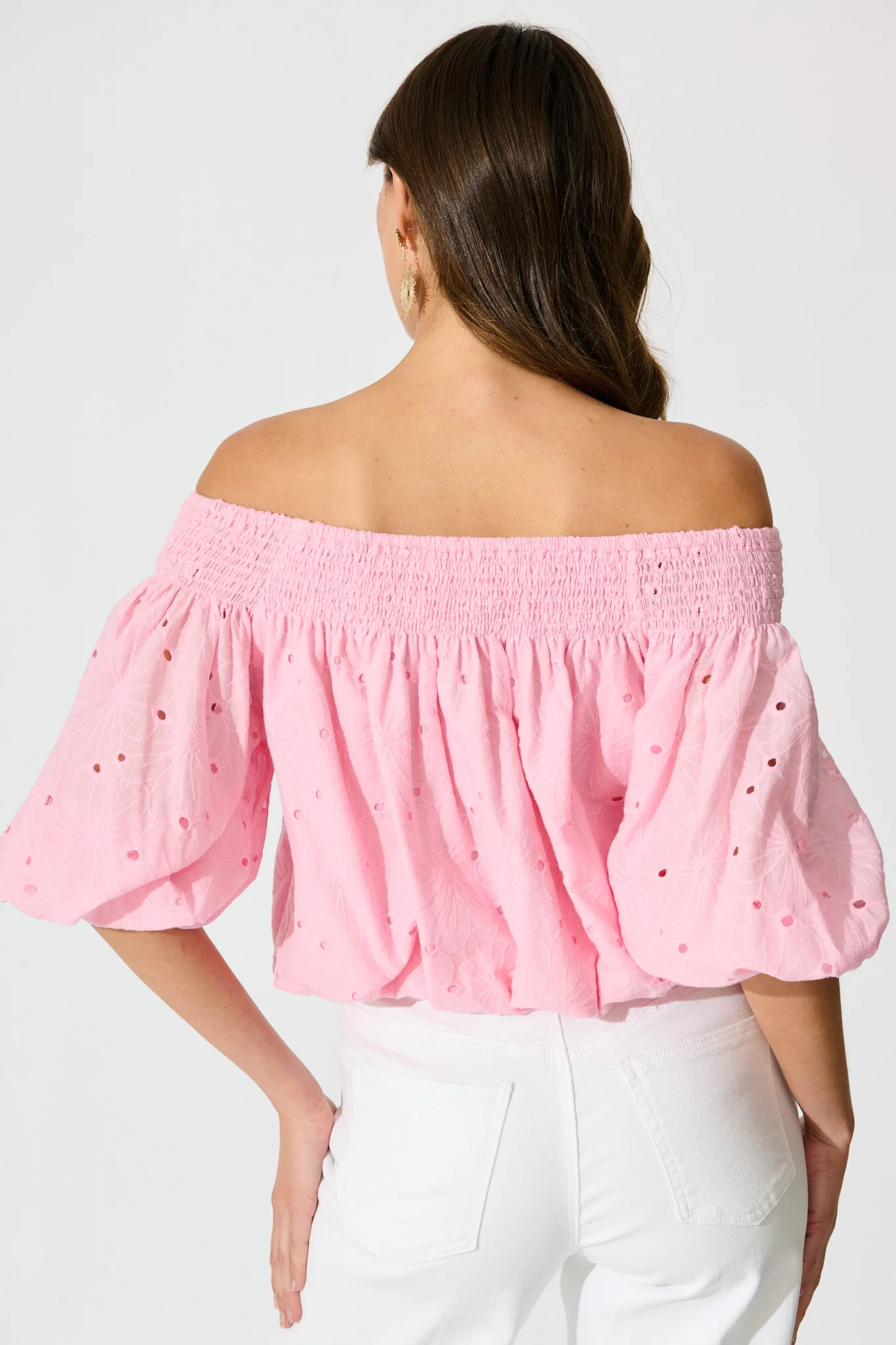 Tahlie Top in Pink Broderie Cotton - Image 3