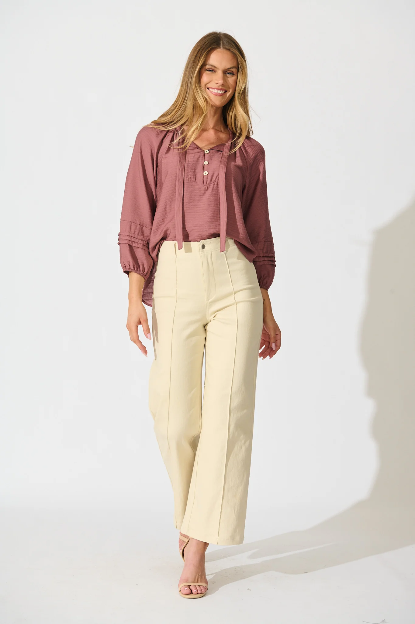 Taleena Top in Blush Linen Blend - Image 4