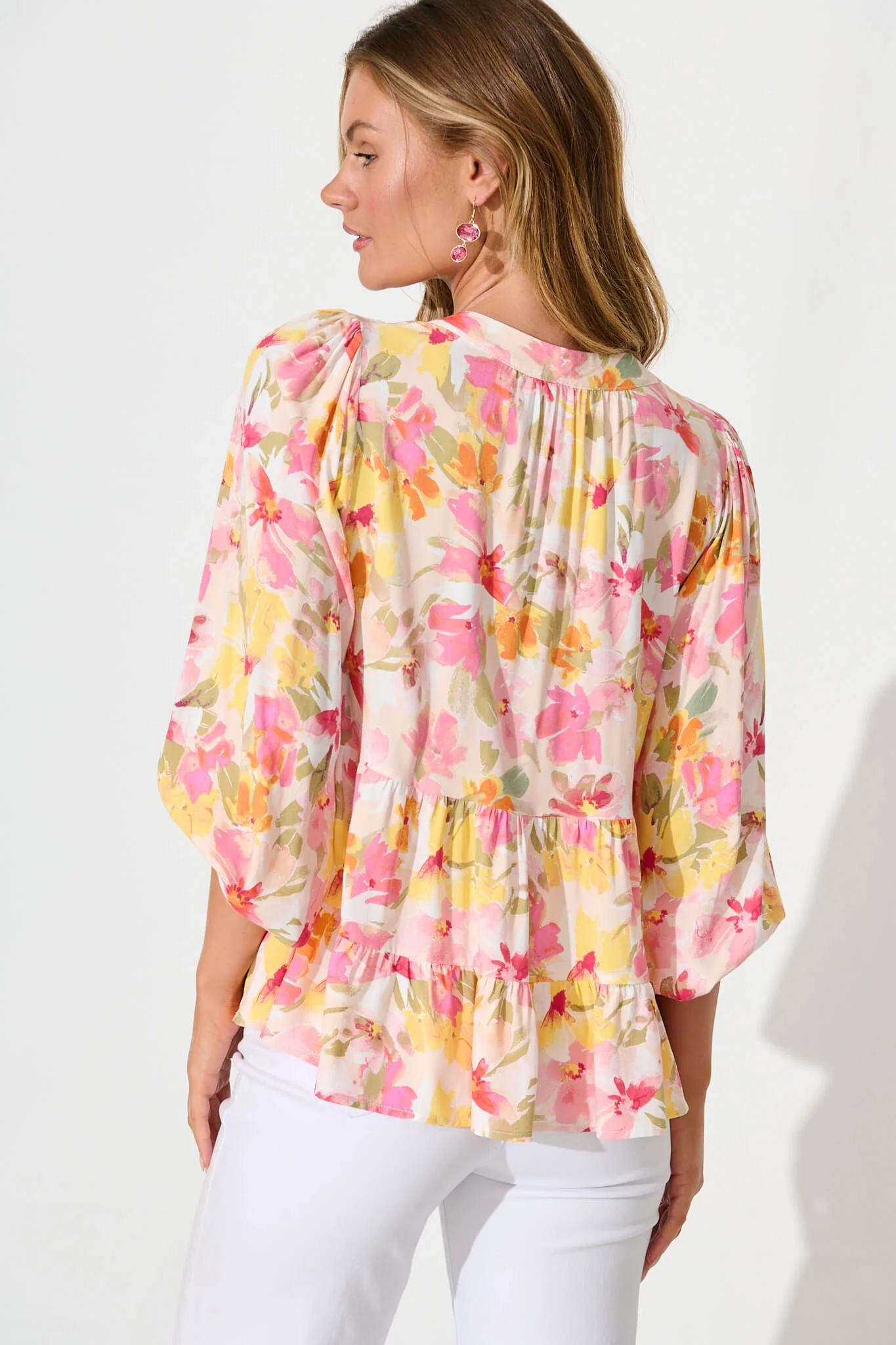 Talena Top in Multi Pink Floral - Image 3