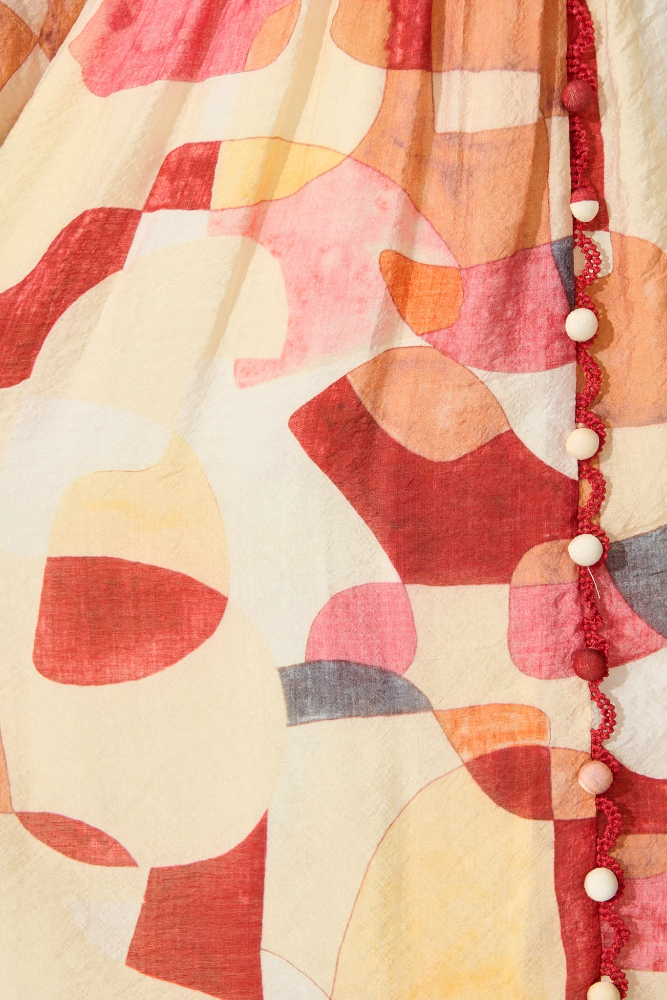 Tamia Midi Dress in Red with Multi Print - Image 6