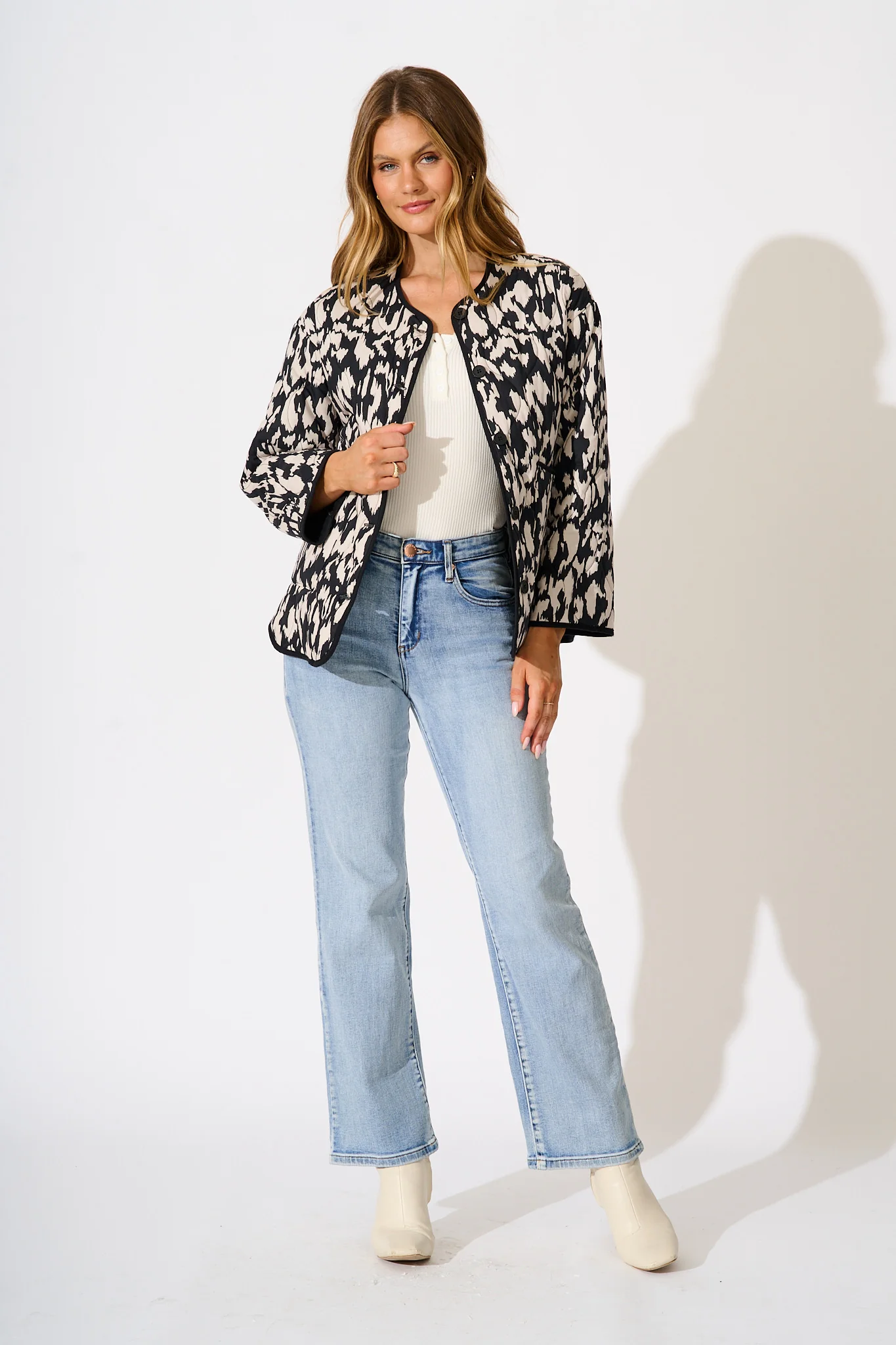 Tavana Jacket in Black and White Print - Image 4