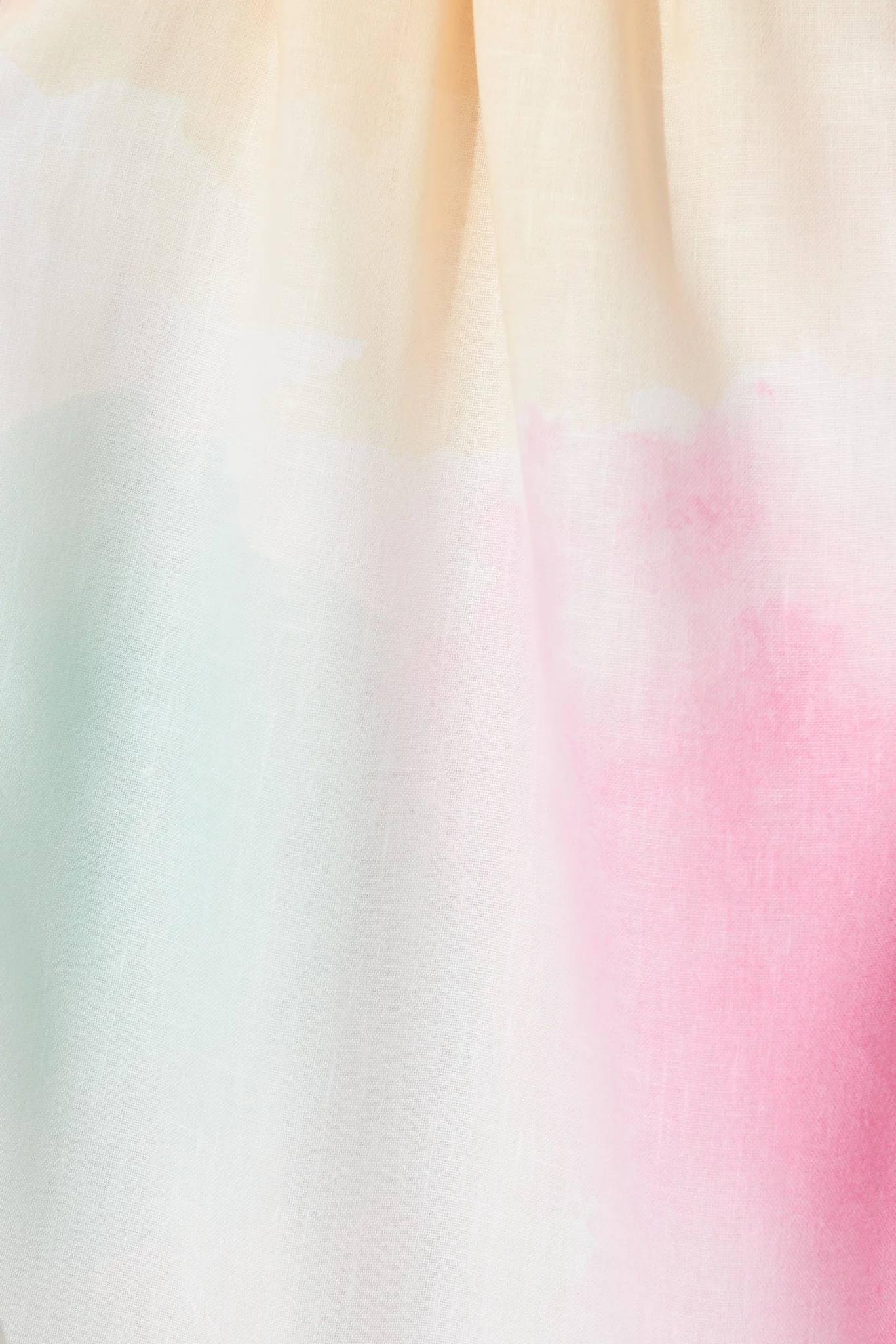 Teagan Dress In White With Multi Watercolour Linen Blend - Image 8