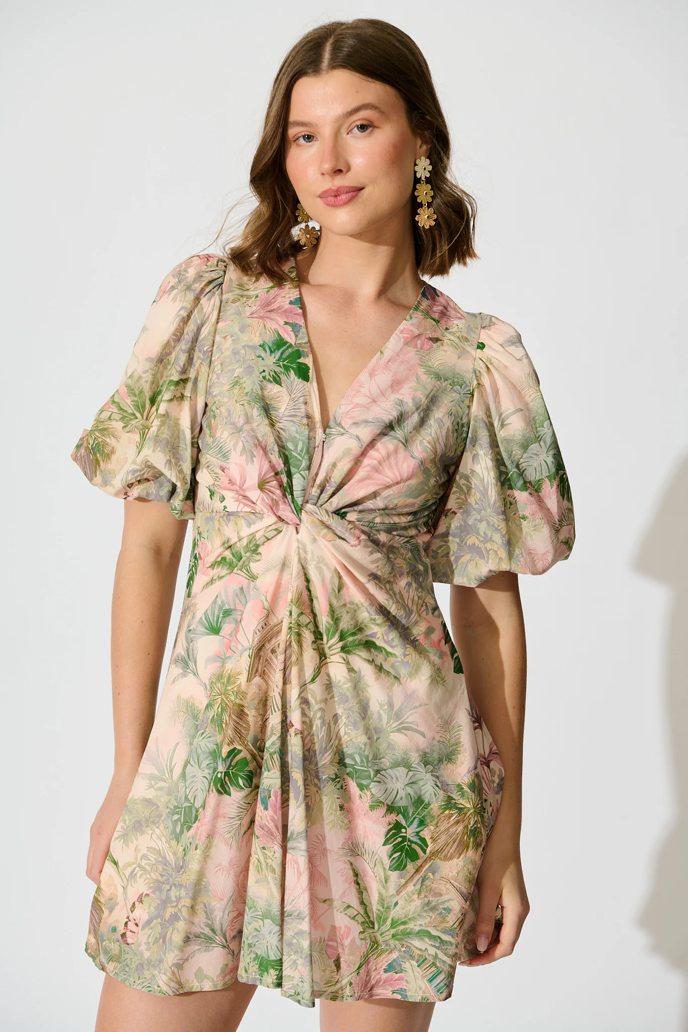 The Eden Palm Dress in Multi Palm Tree Print - Image 4