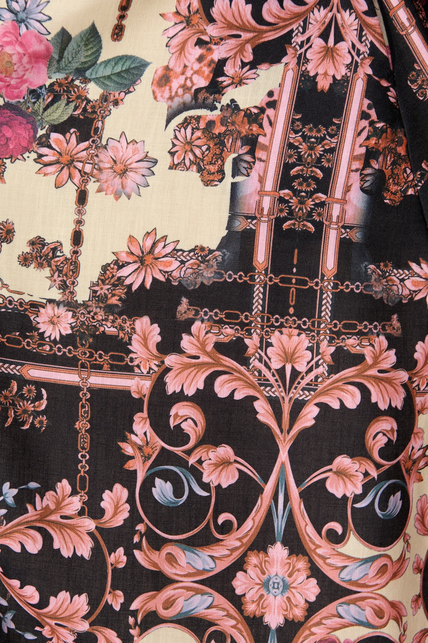 The Etched Garden Midi Dress in Black and Blush Patchwork Floral - Image 6