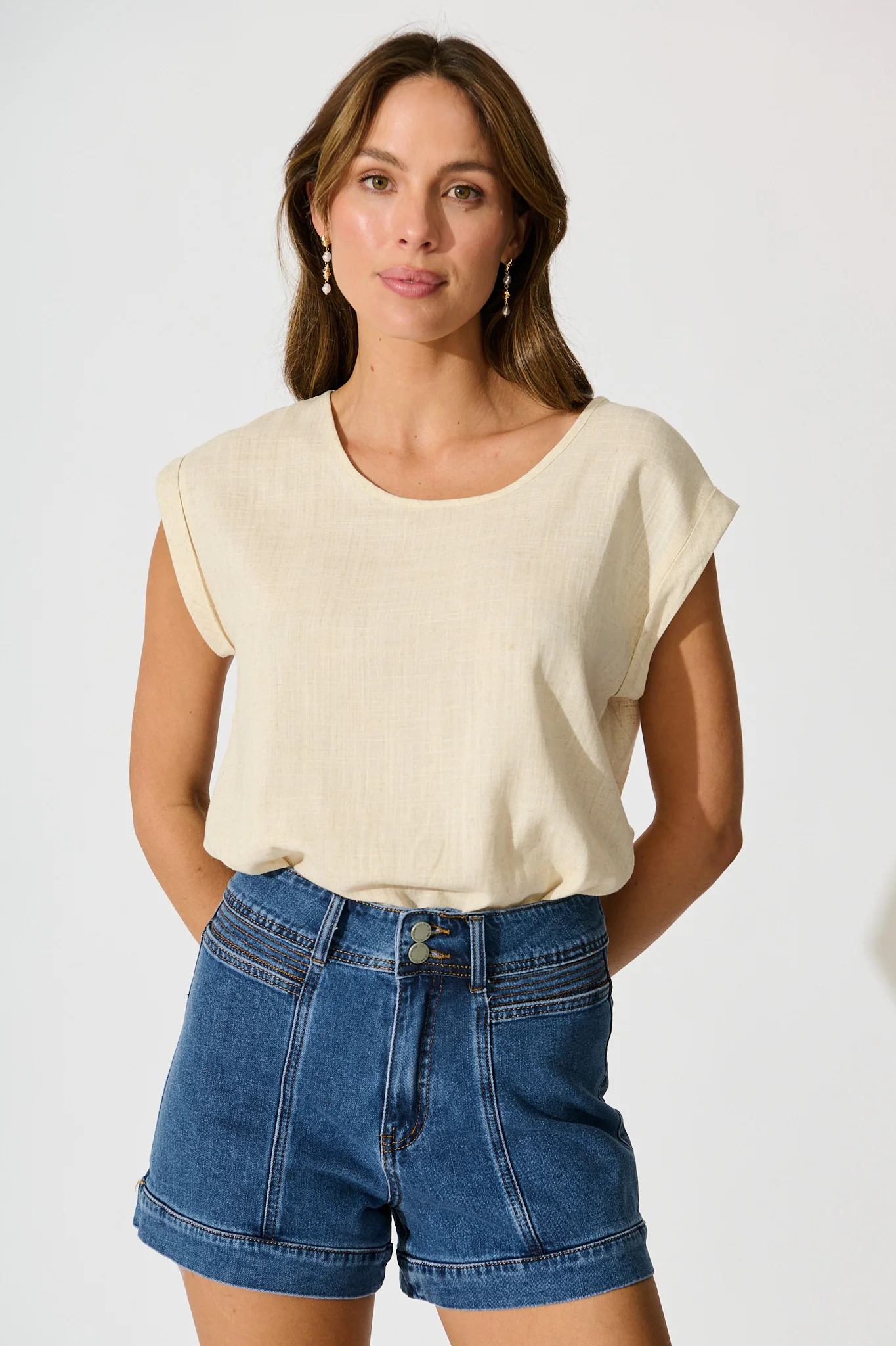 Tiarna Denim Short in Dark Blue Wash