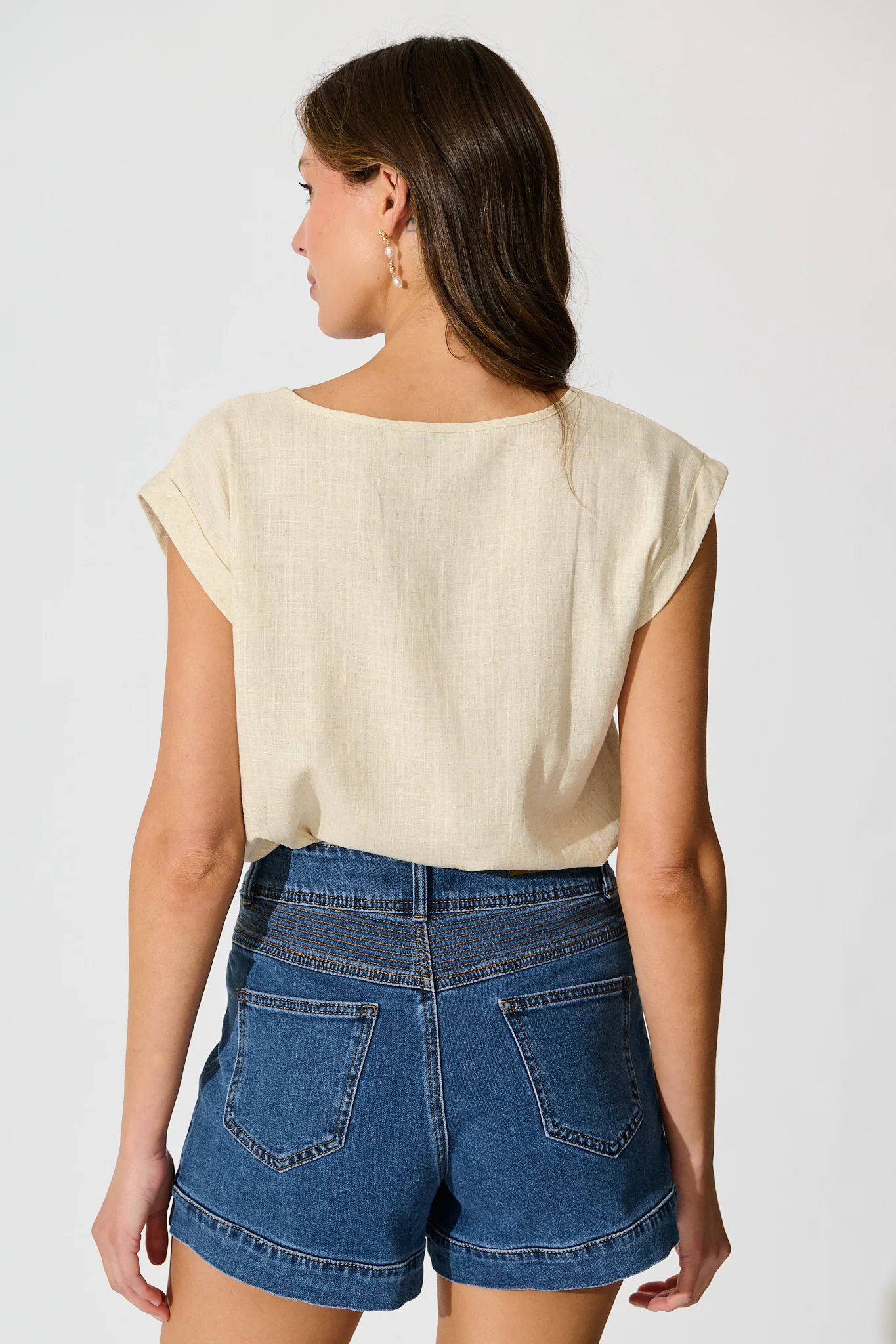 Tiarna Denim Short in Dark Blue Wash - Image 2