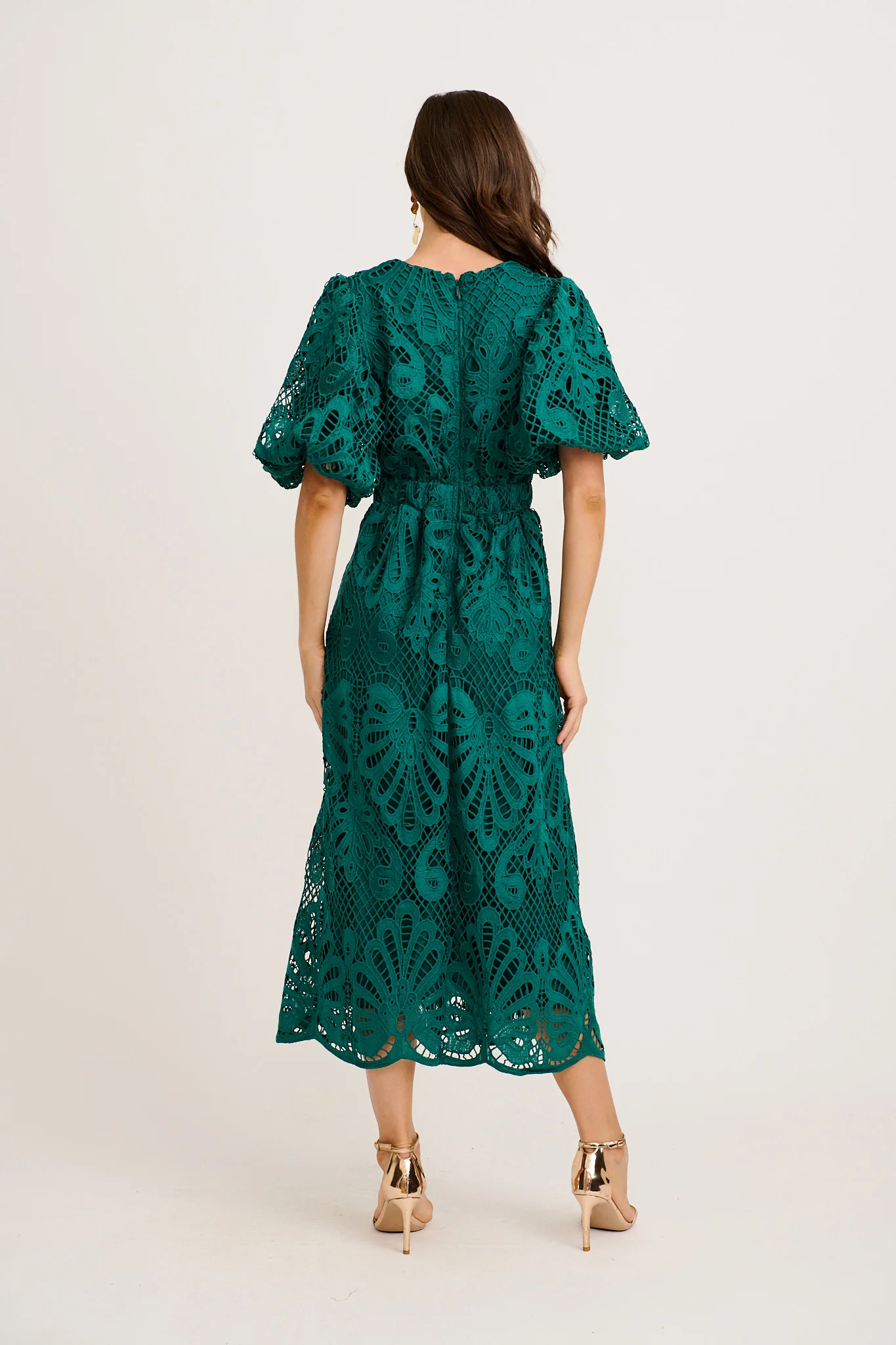 Tillie Lace Maxi Dress In Emerald - Image 5