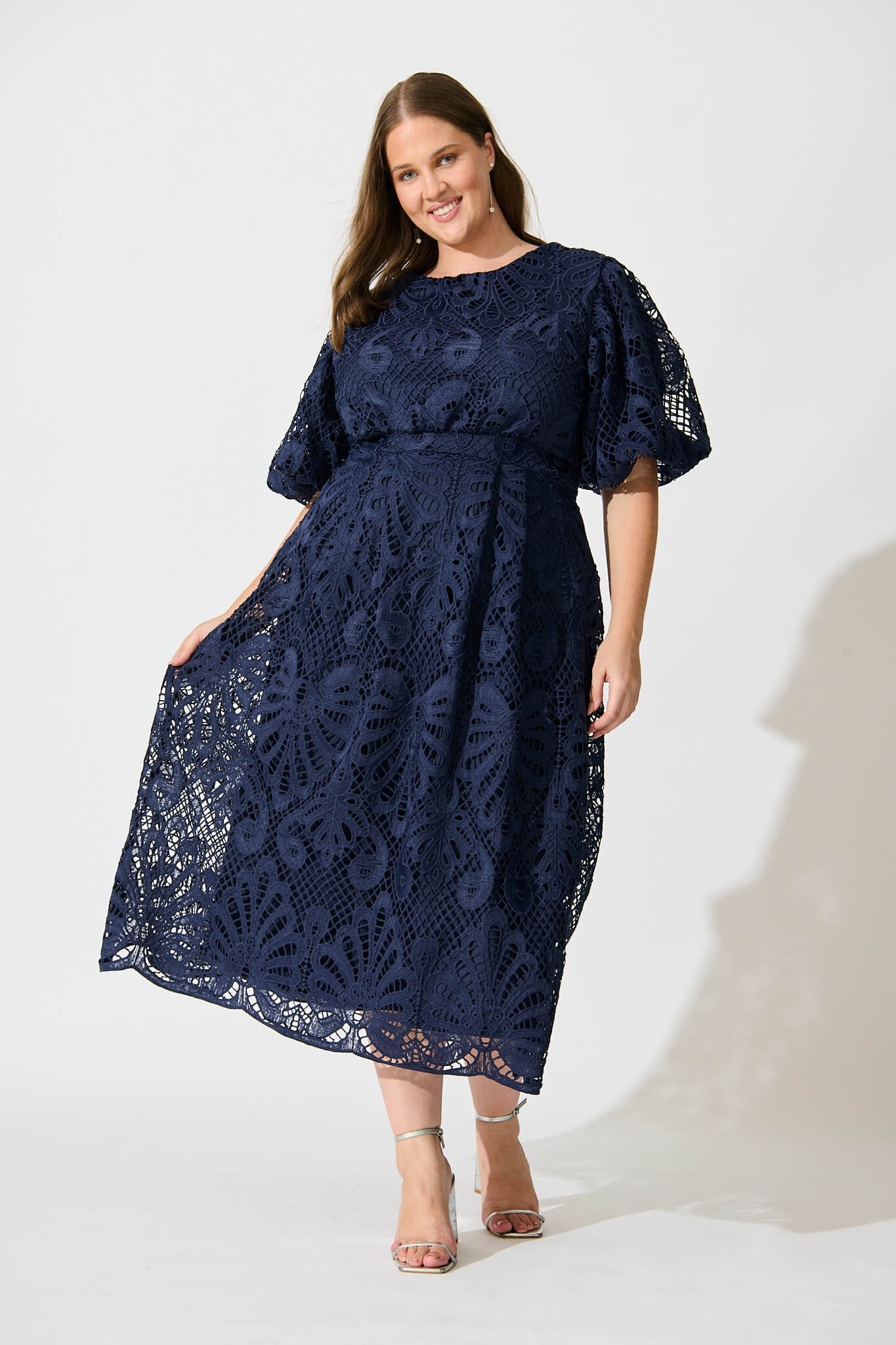 Tillie Lace Maxi Dress In Navy - Image 7