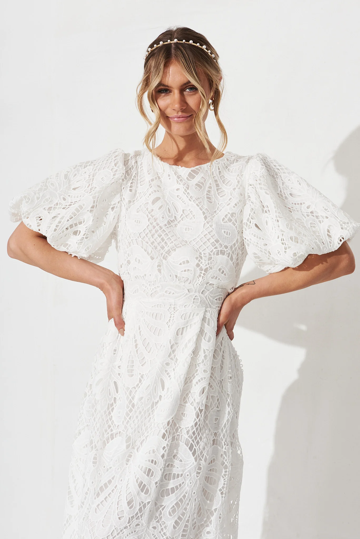 Tillie Lace Maxi Dress In White - Image 5