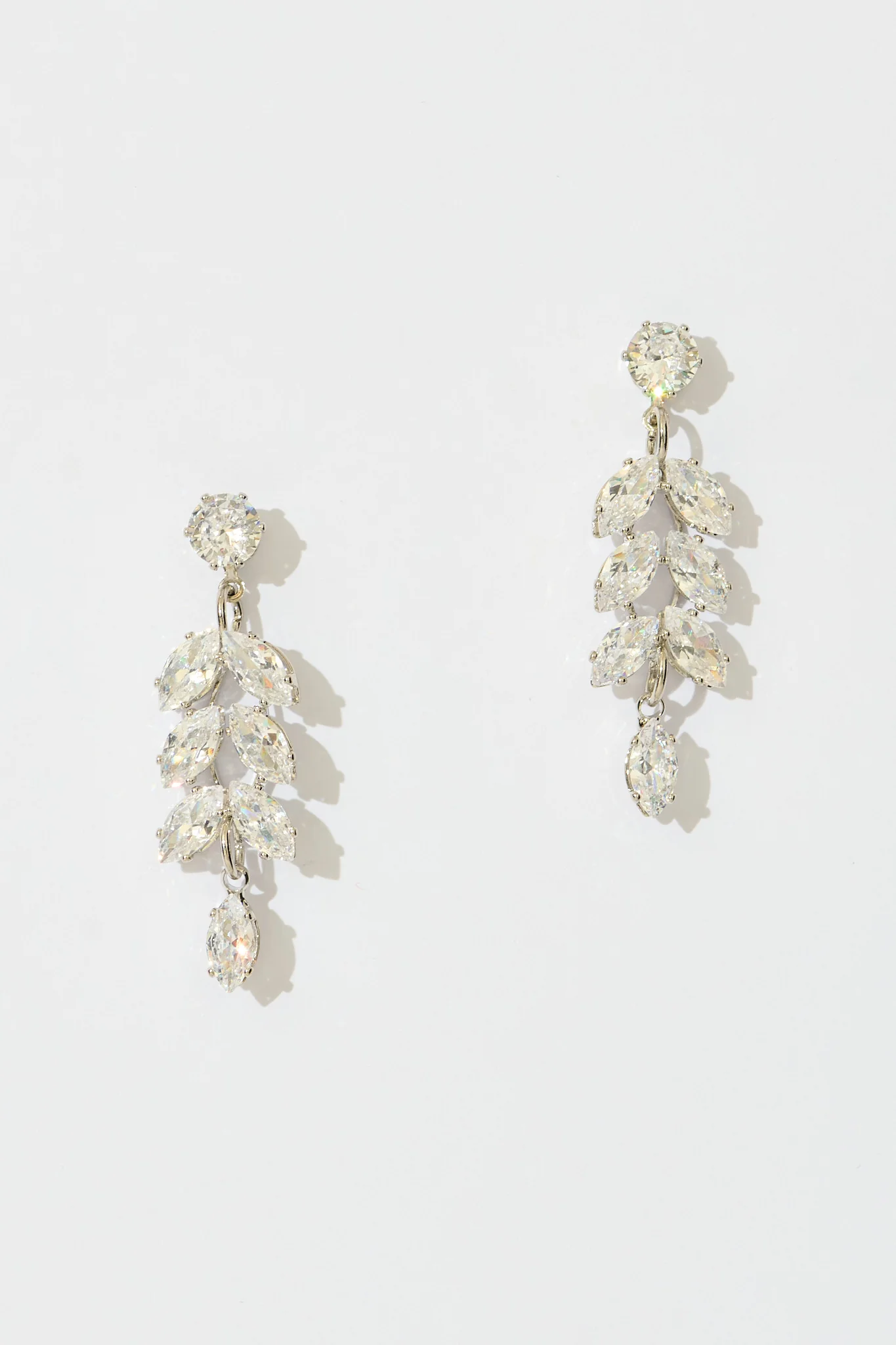 Timeless Drop Earrings in Silver Cubic Zirconia