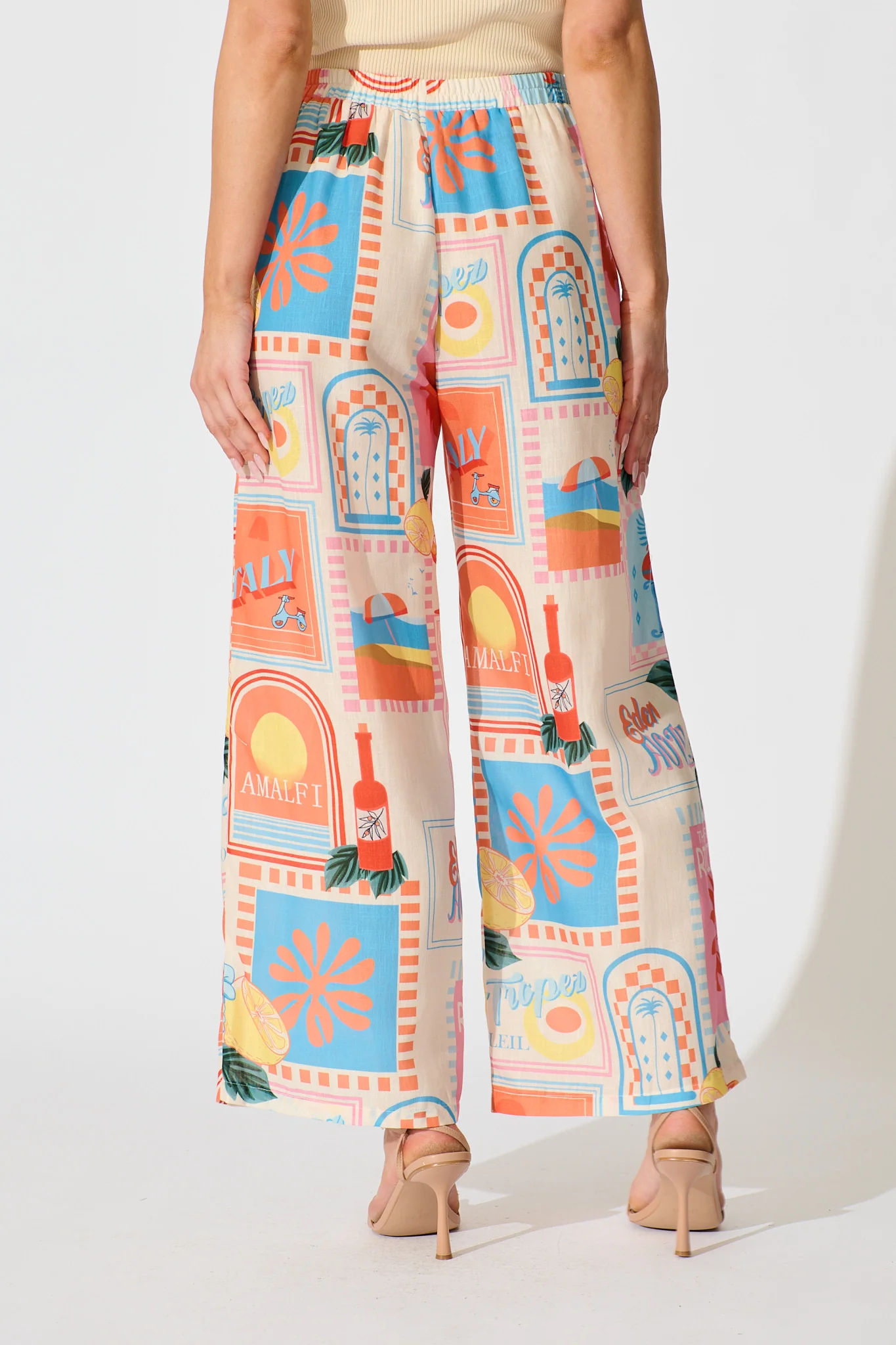 Tindra Pant in Multi Patchwork Lemon Print - Image 3