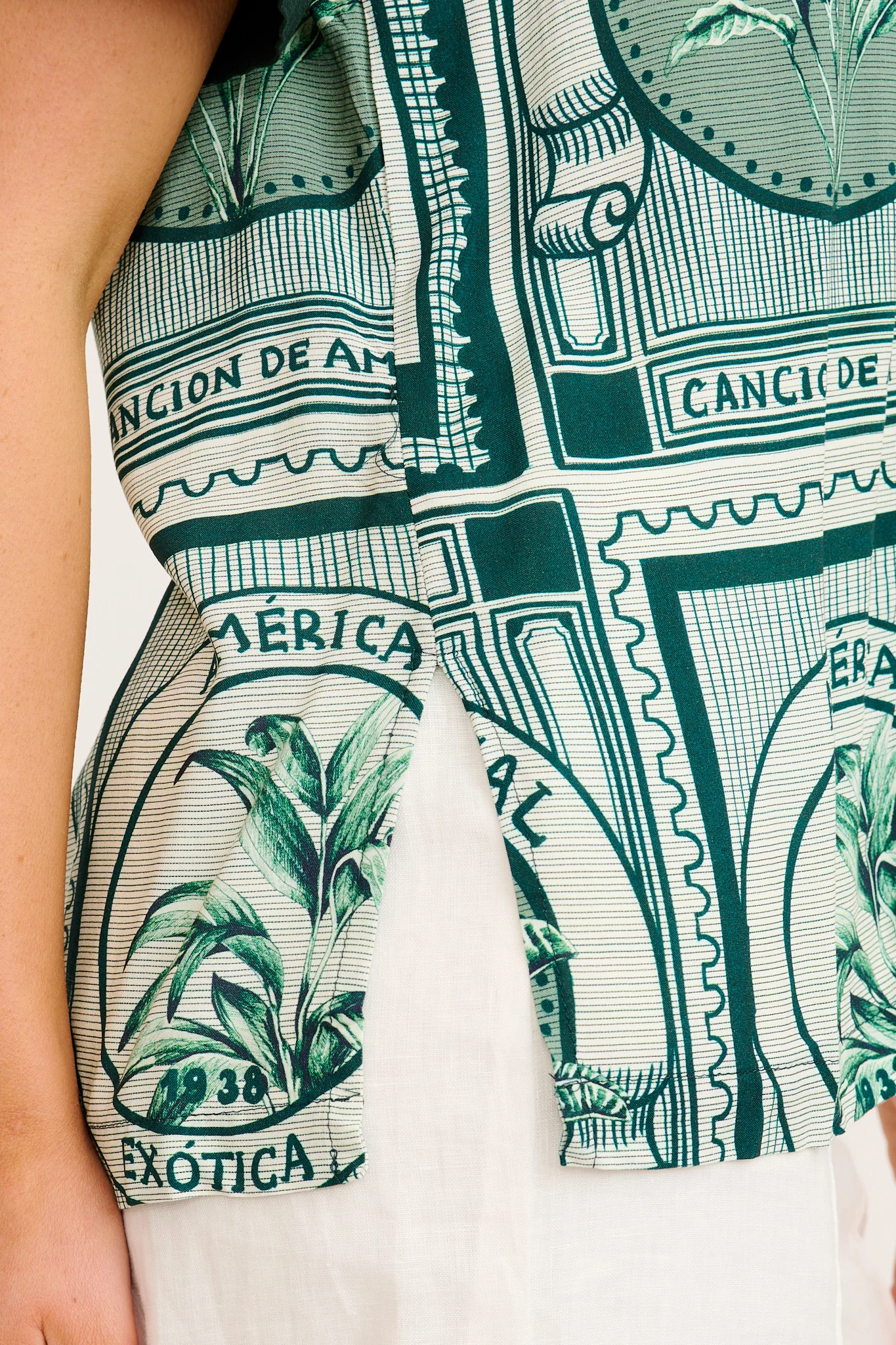 To Be Seen Shirt in Green Tiles Print - Image 6