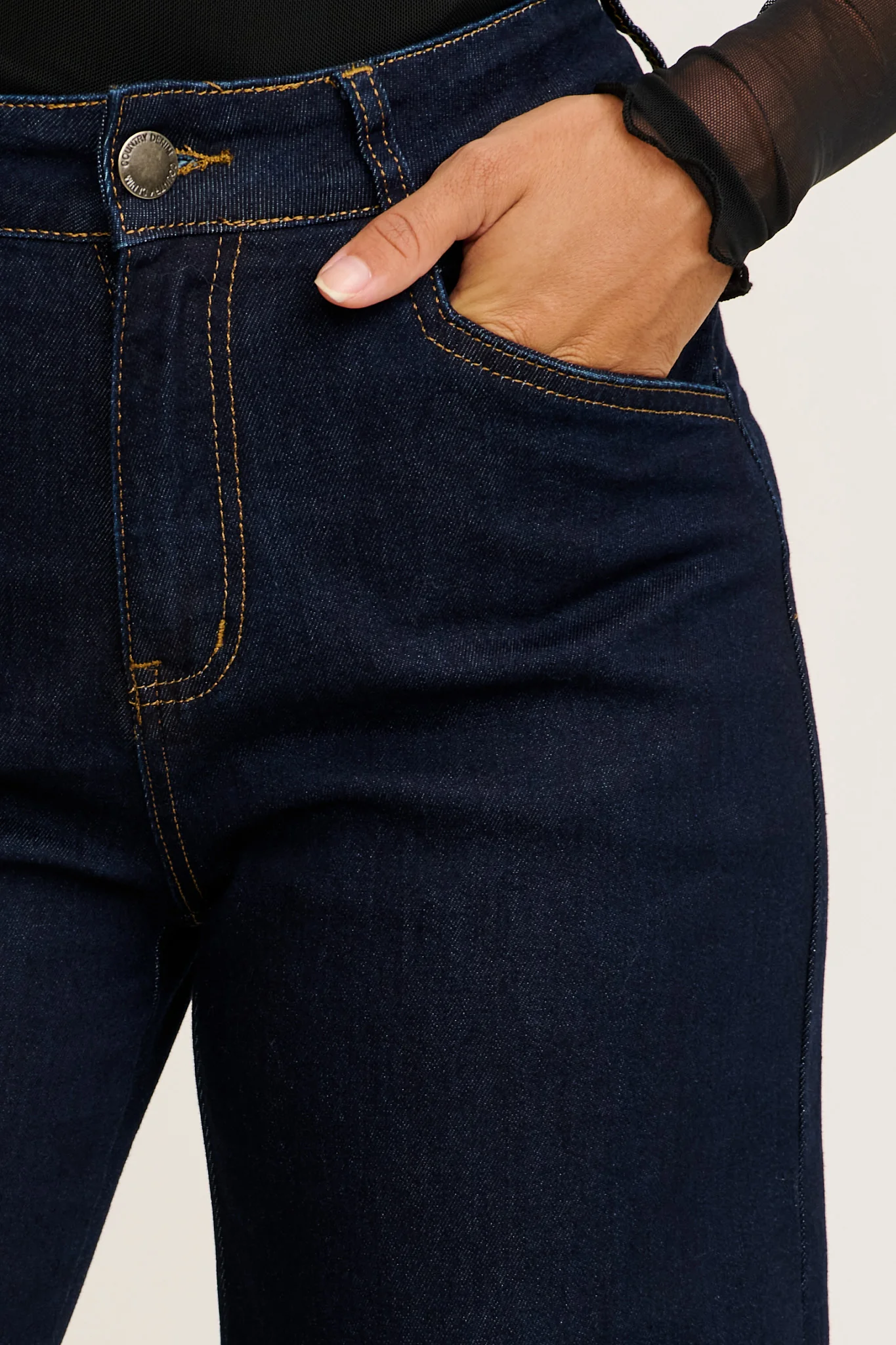 Torin High Rise Wide Leg Jean in Dark Blue Denim - Image 9