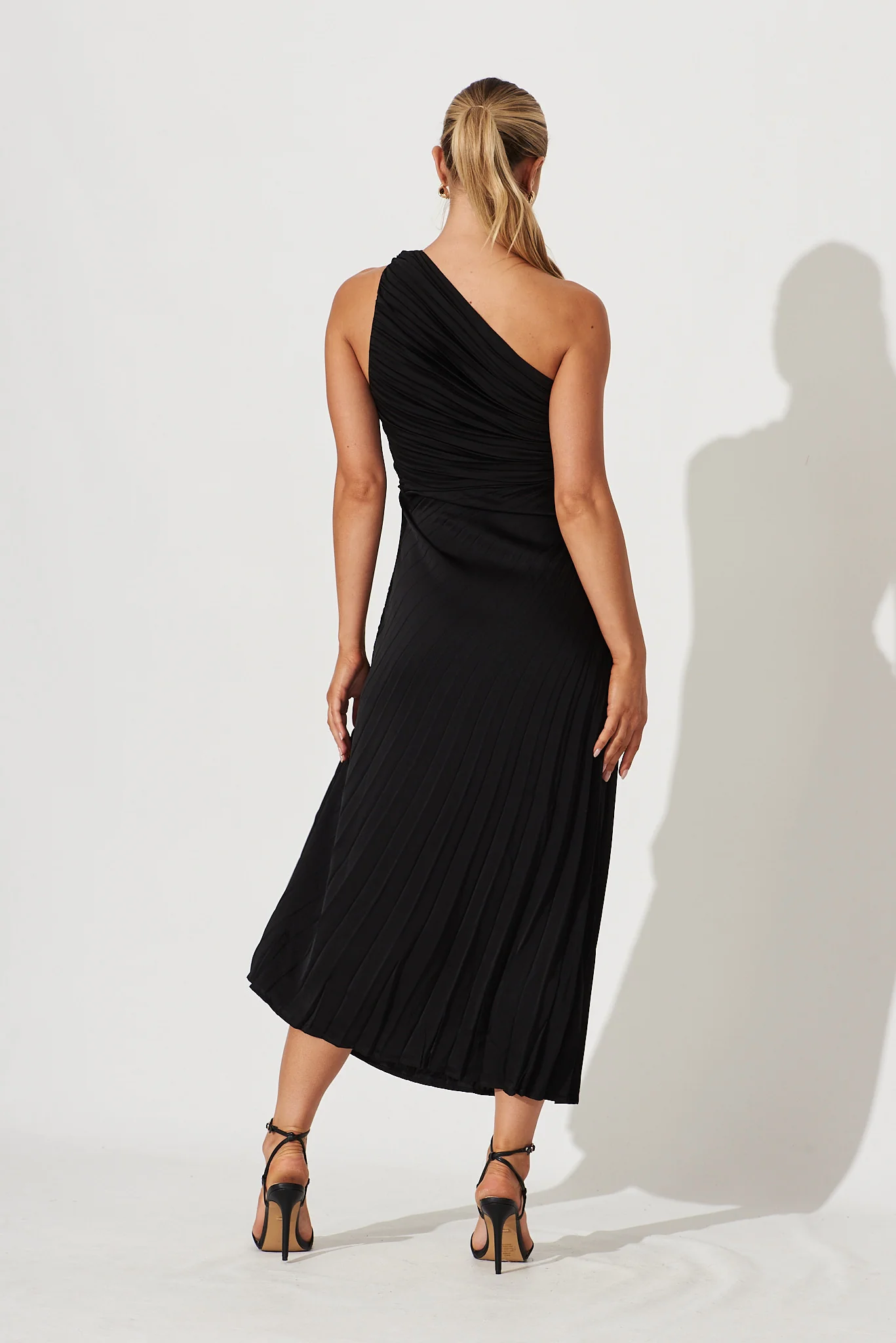 Toulon One Shoulder Maxi Dress In Black - Image 6