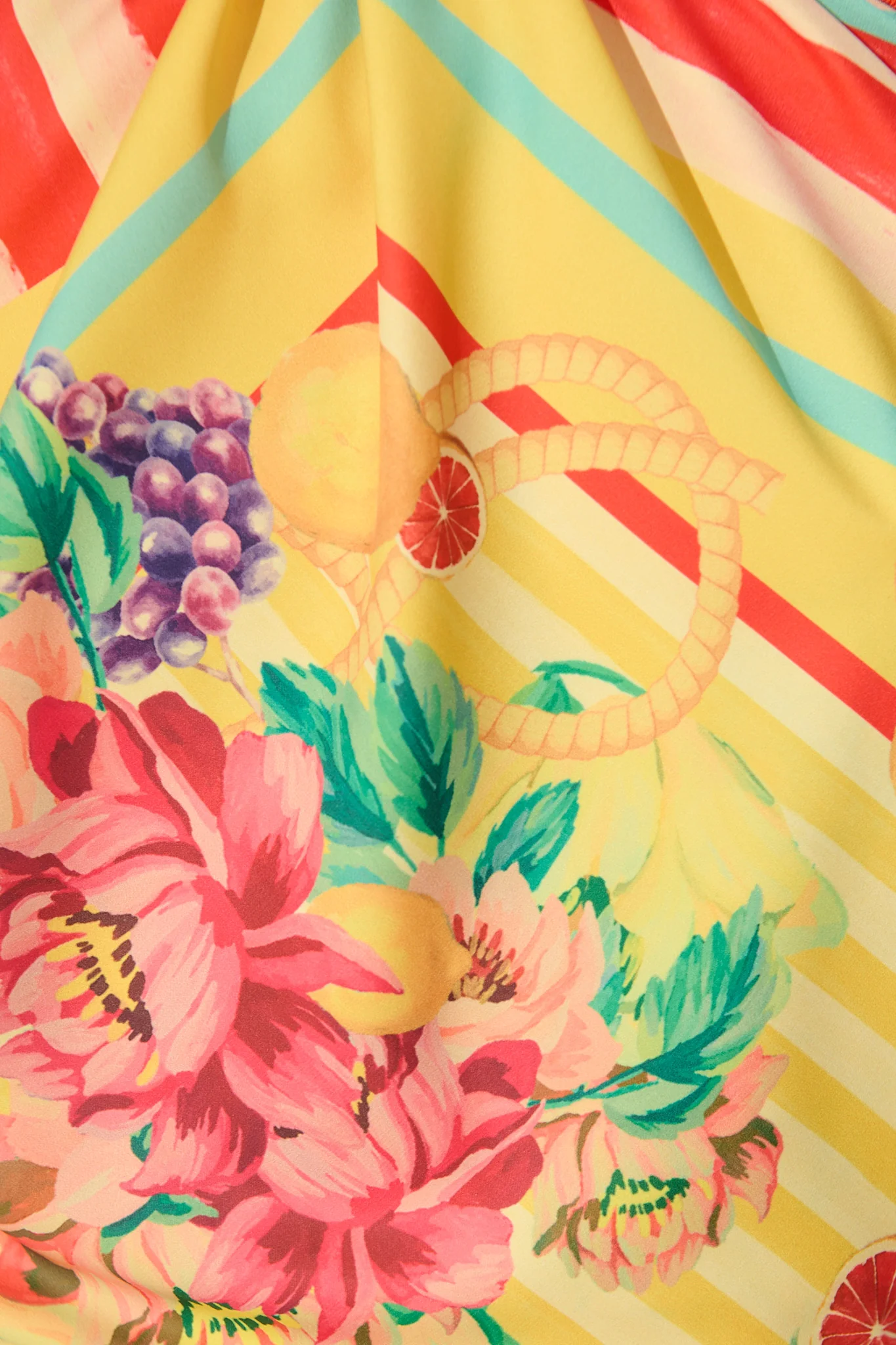 Tropea Scarf in Red and Yellow Border Print - Image 9