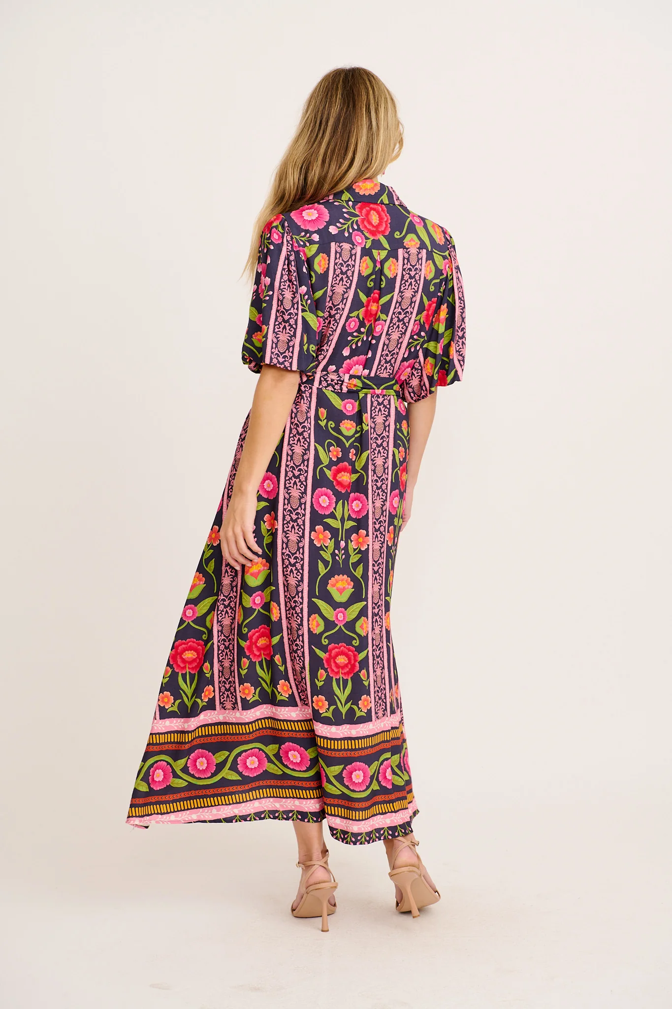 Tropicana Maxi Shirt Dress in Multi Floral Print - Image 4