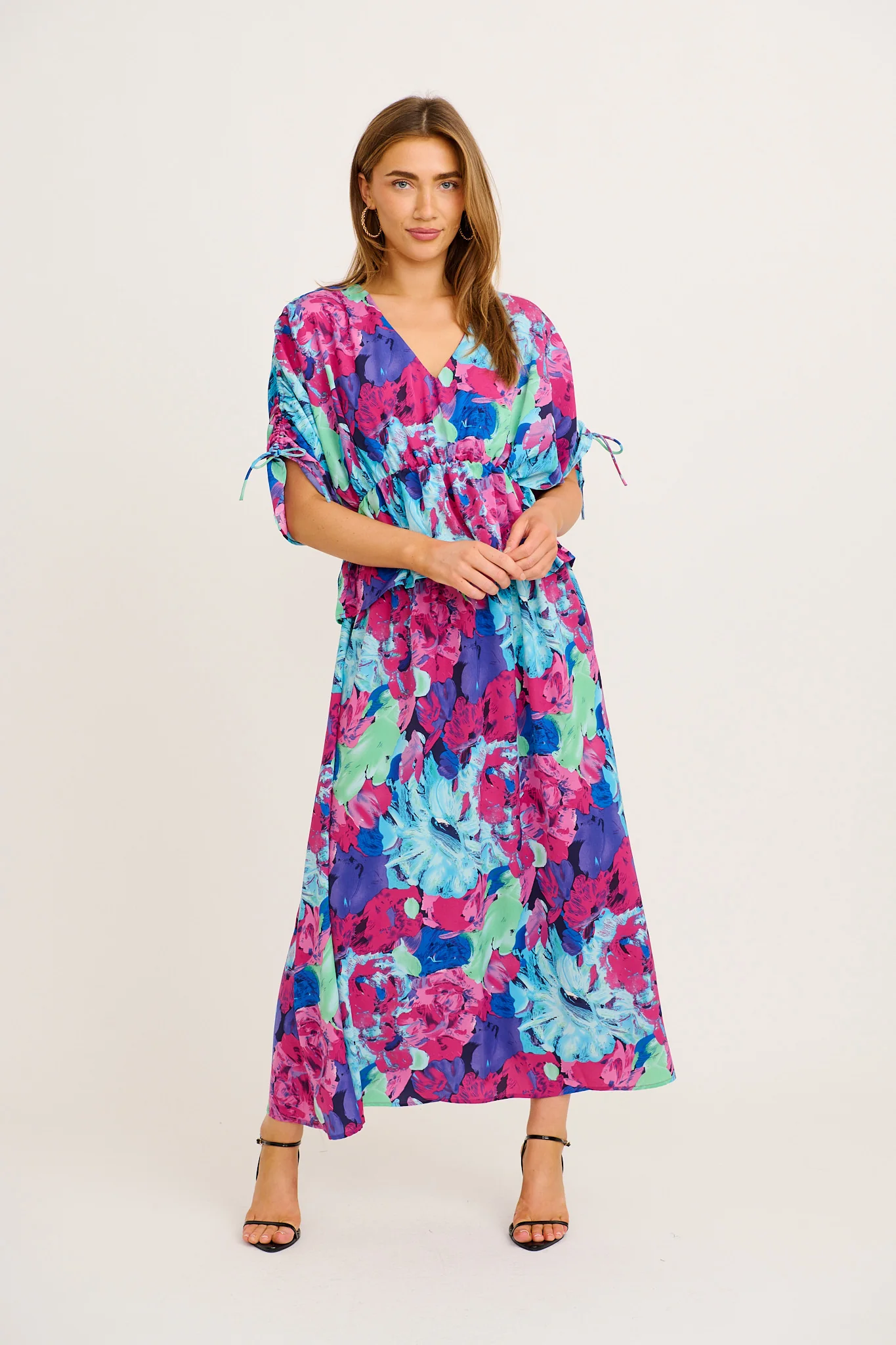 Ultimate Style Top in Multi Watercolour Satin - Image 4