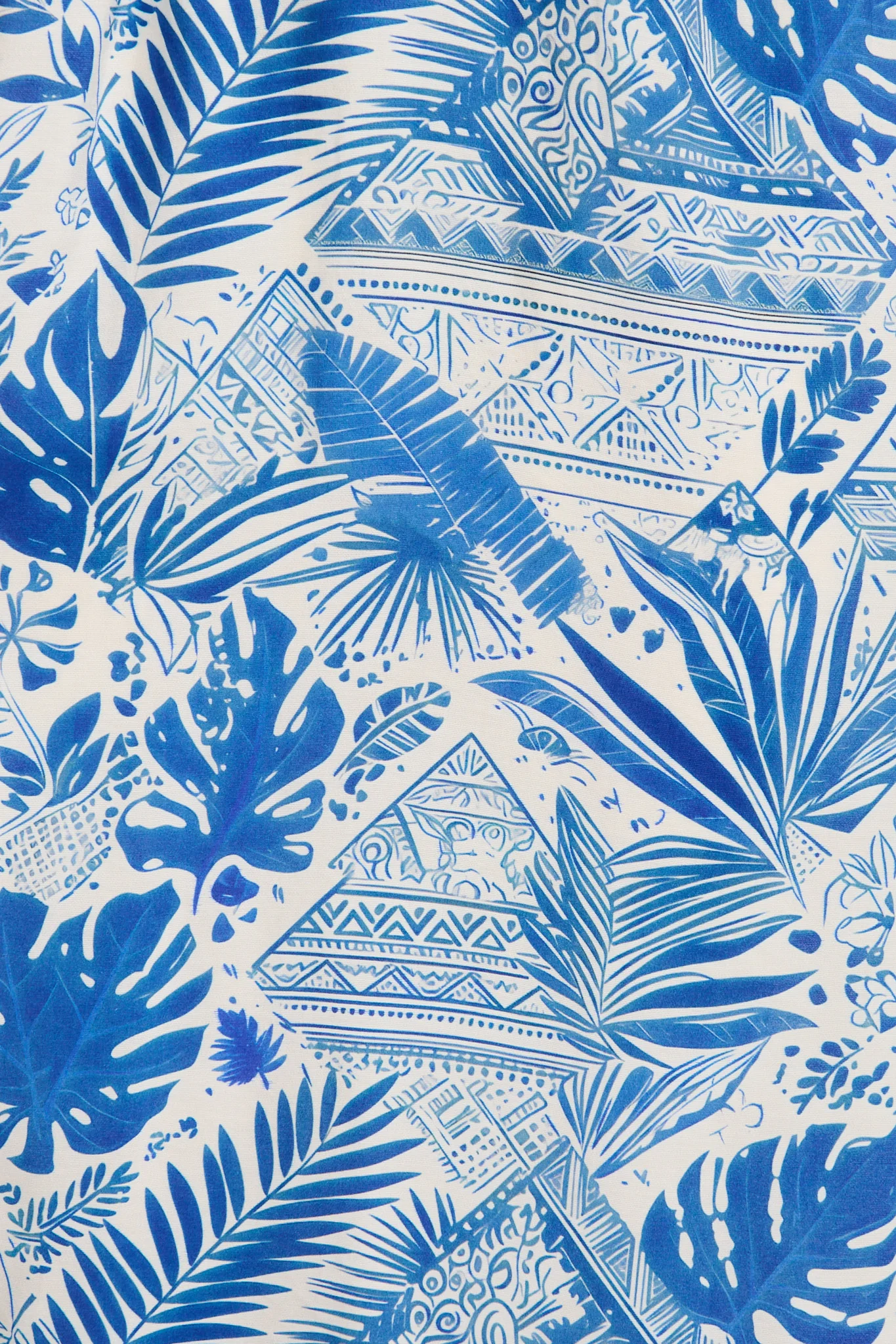 Vestia Midi Dress in Blue Leaf Print - Image 6