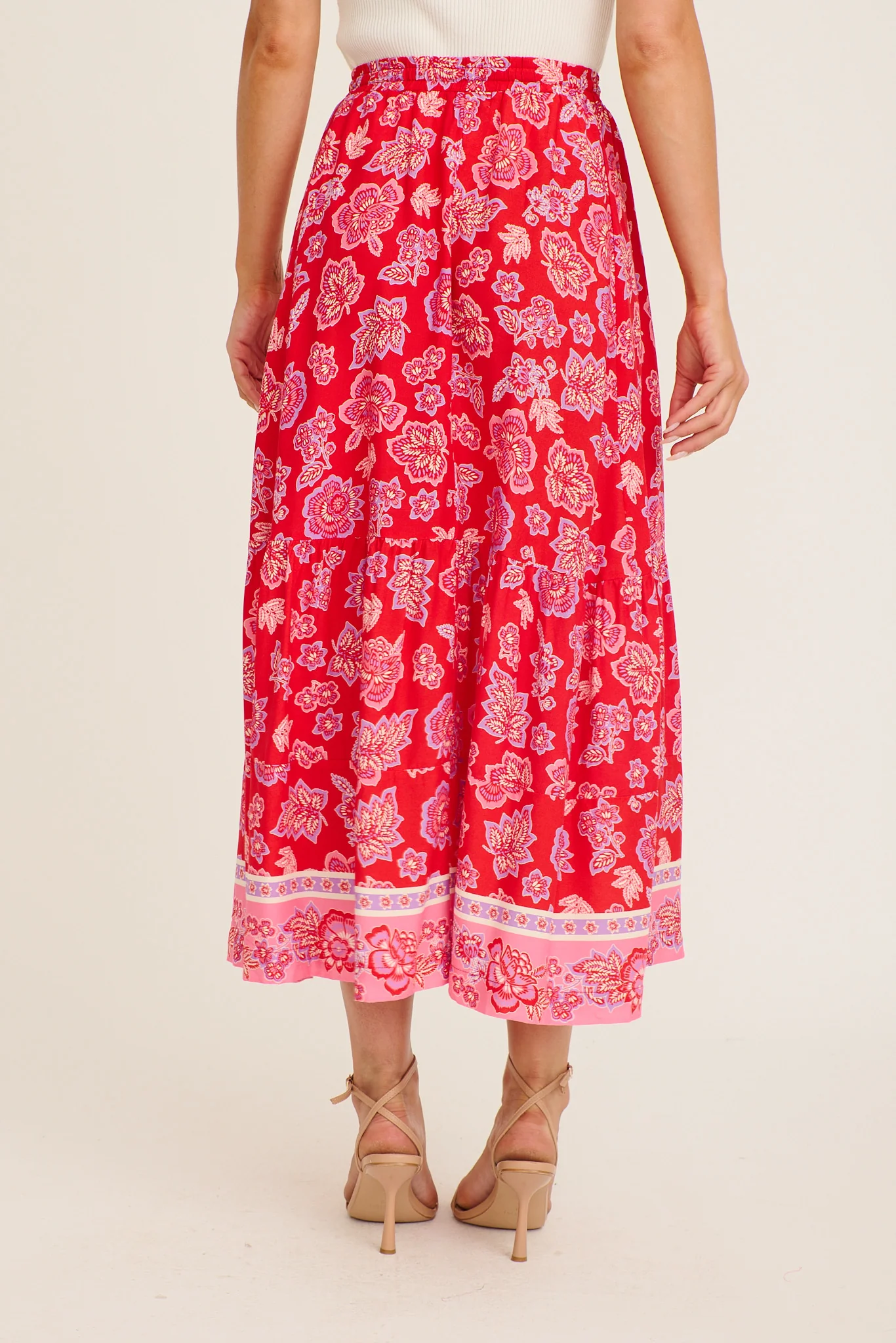 Vivi Maxi Skirt in Red Multi Boho Print - Image 3
