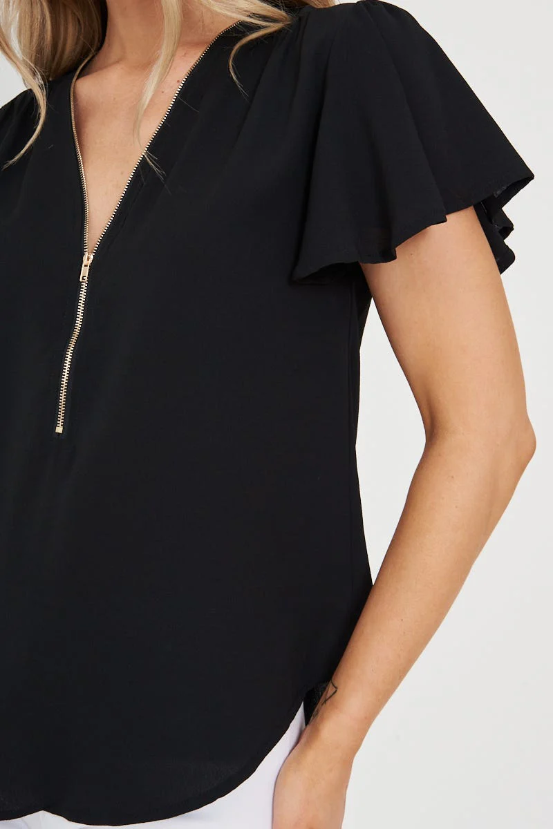 Viviana Zip Top In Black - Image 5