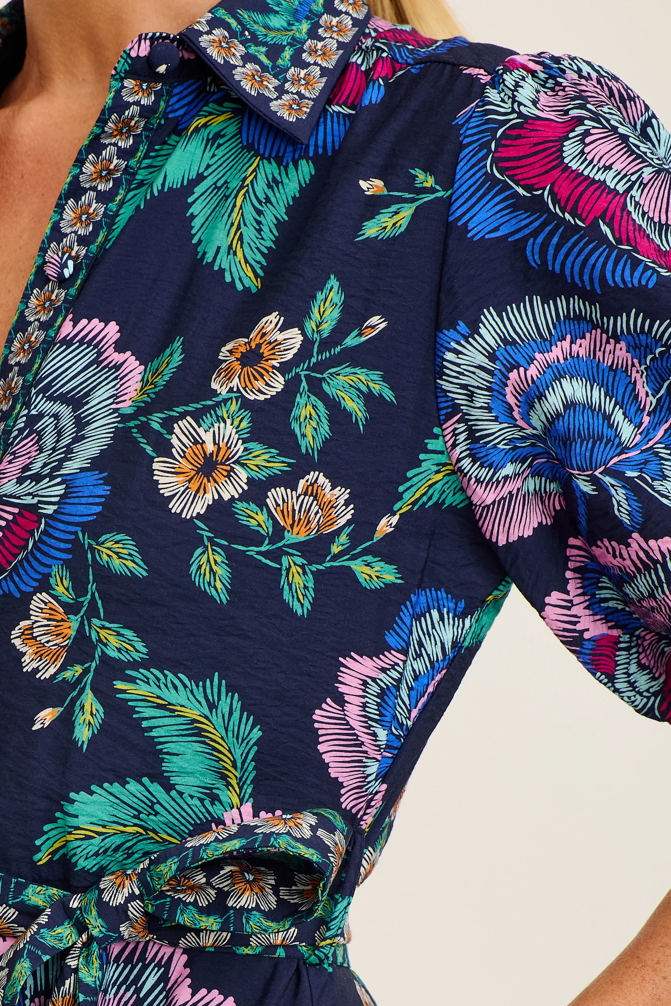 Wandering Wildflower Maxi Dress in Navy with Multi Floral - Image 7