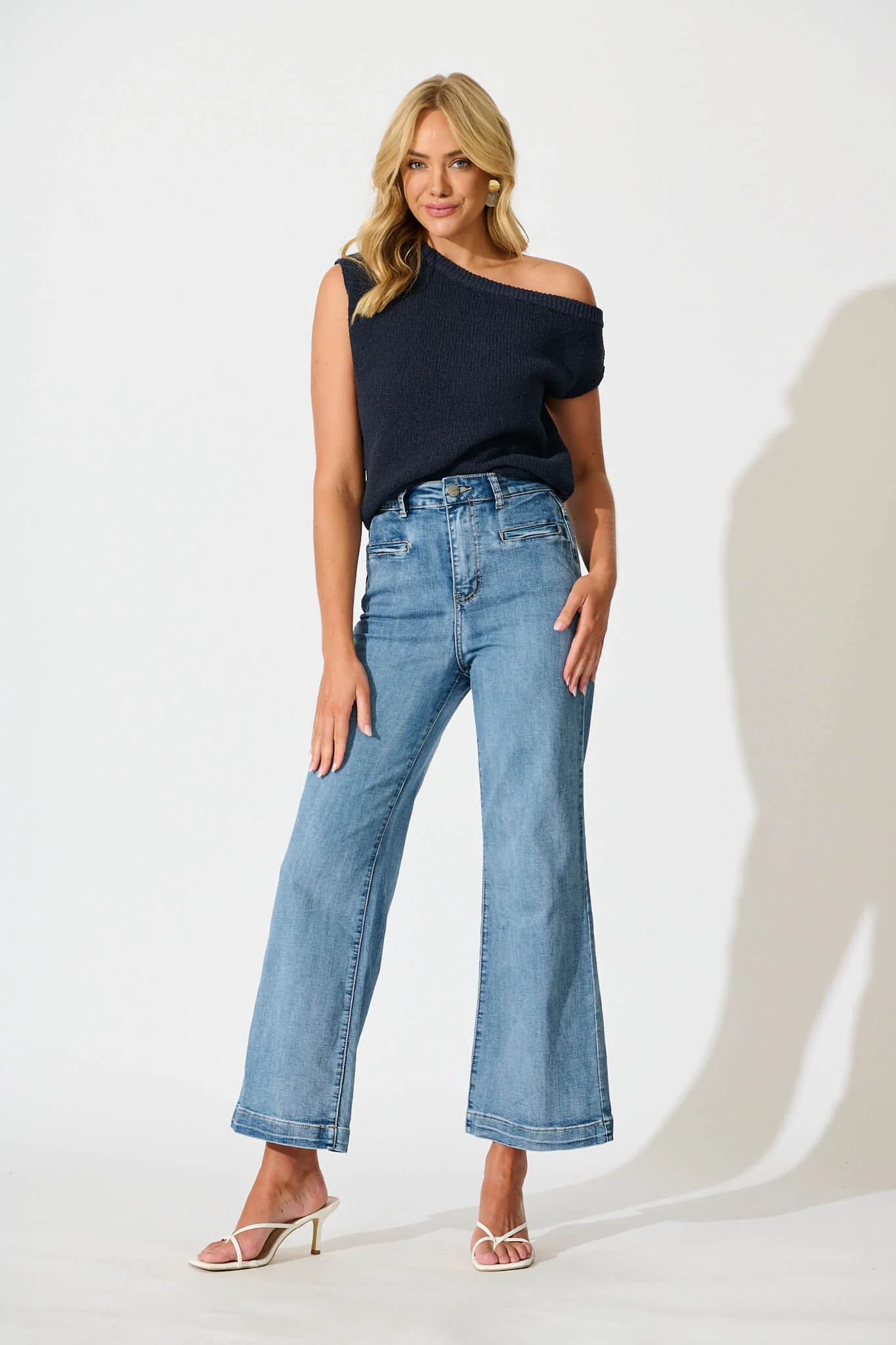 Waverley High Rise Wide Leg Jean In Light Blue Denim - Image 2