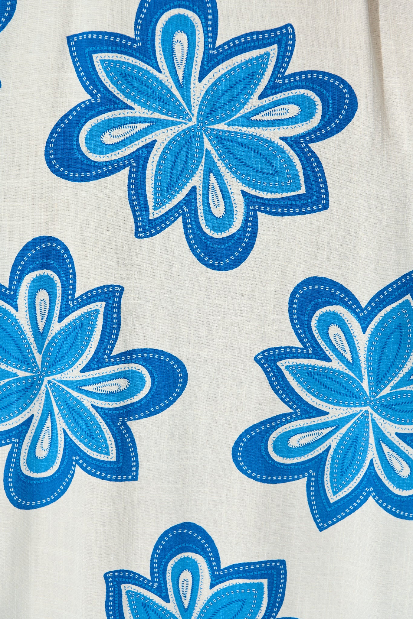 Waverly Maxi Sundress in White with Blue Flower Linen Blend - Image 6