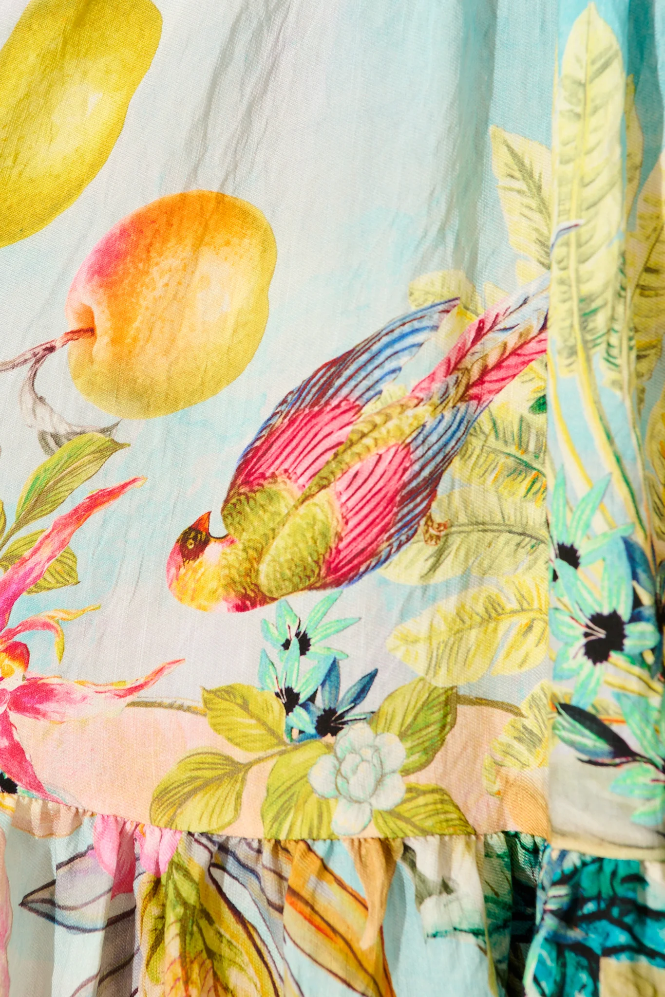 Whimsical Charm Smock Dress in Multi Tropical Floral Print - Image 10